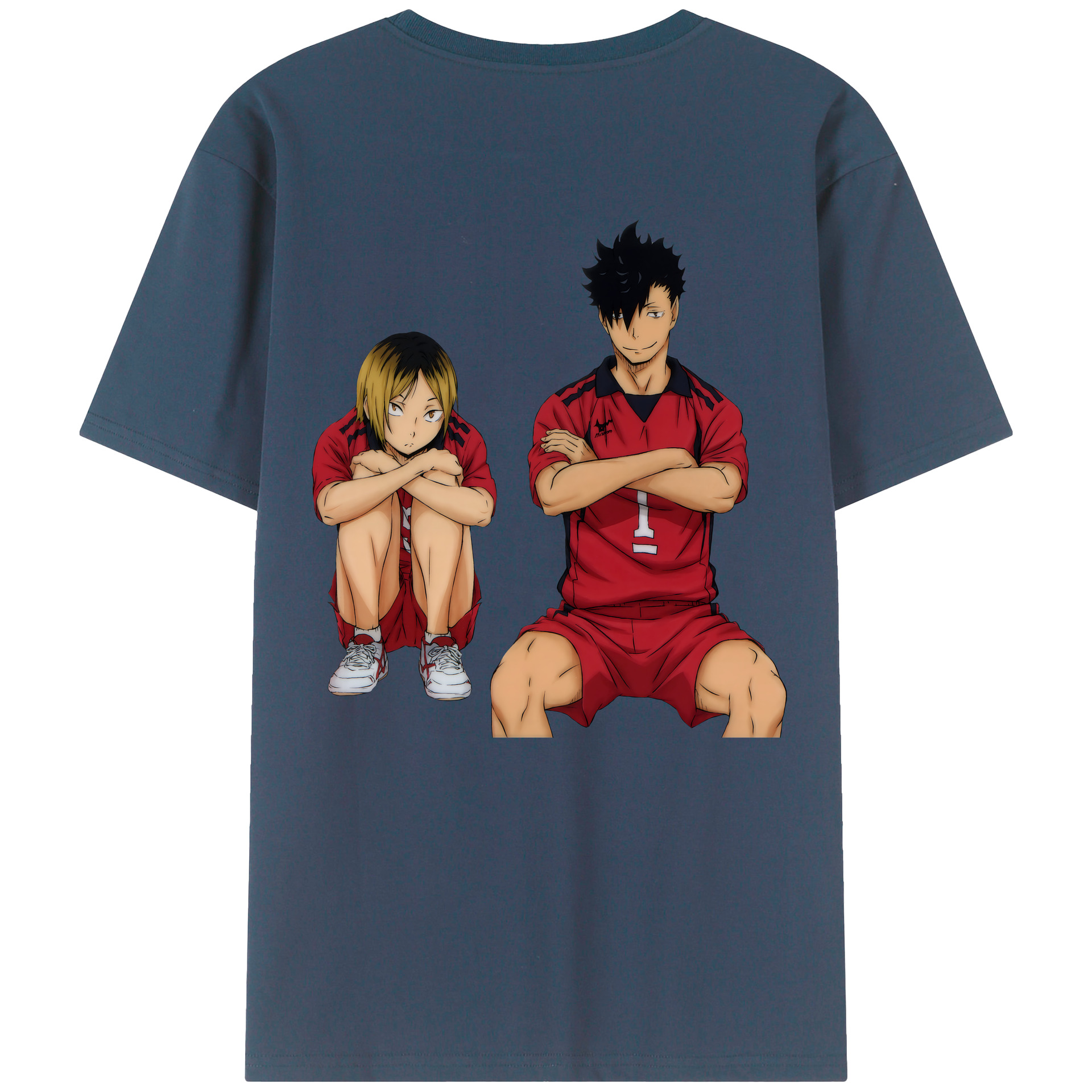 （画像用） ハイキュー!! Haikyu!! 綿100％ メンズ半袖Tシャツ（バックプリント） 通気性