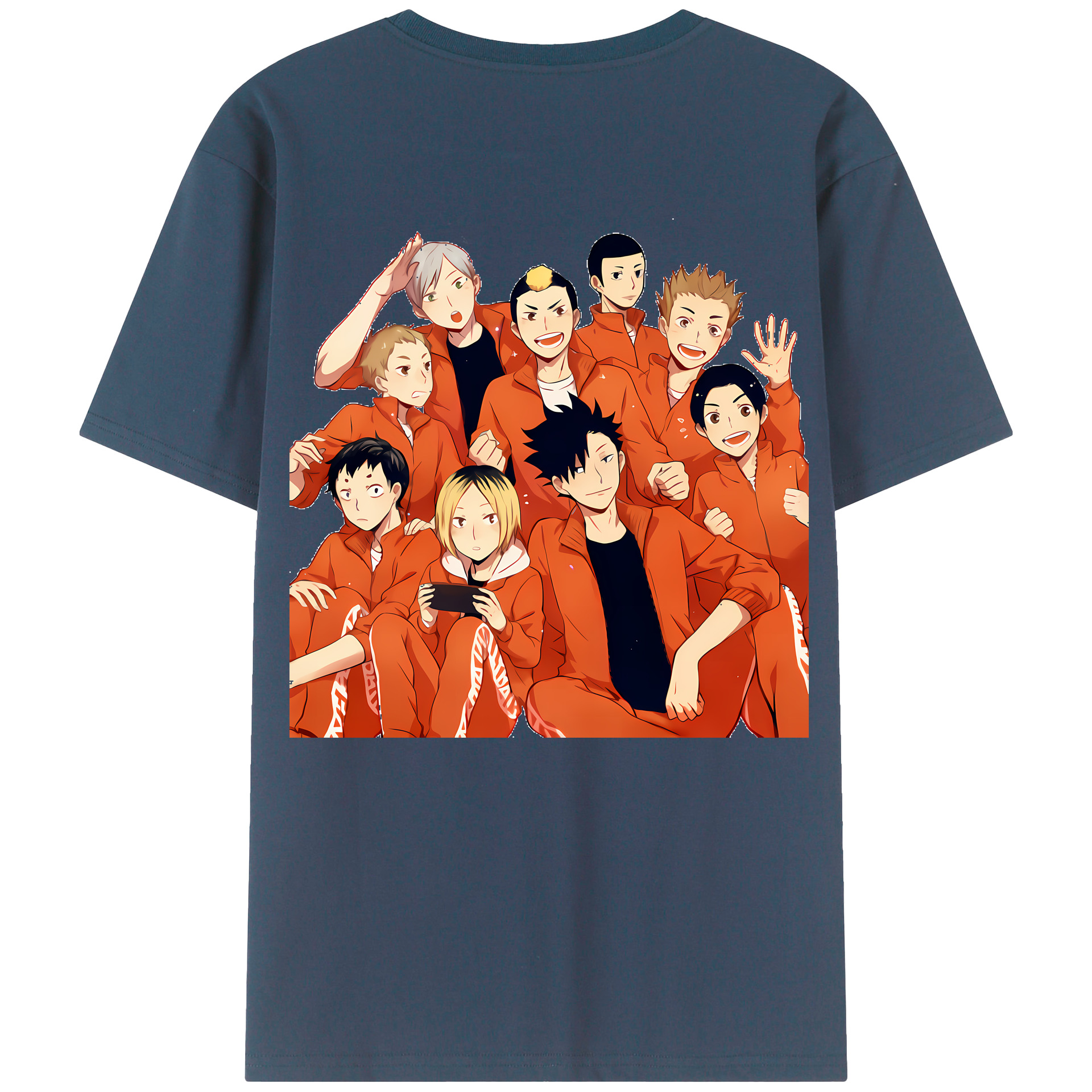 （画像用） ハイキュー!! Haikyu!! 綿100％ メンズ半袖Tシャツ（バックプリント） 通気性