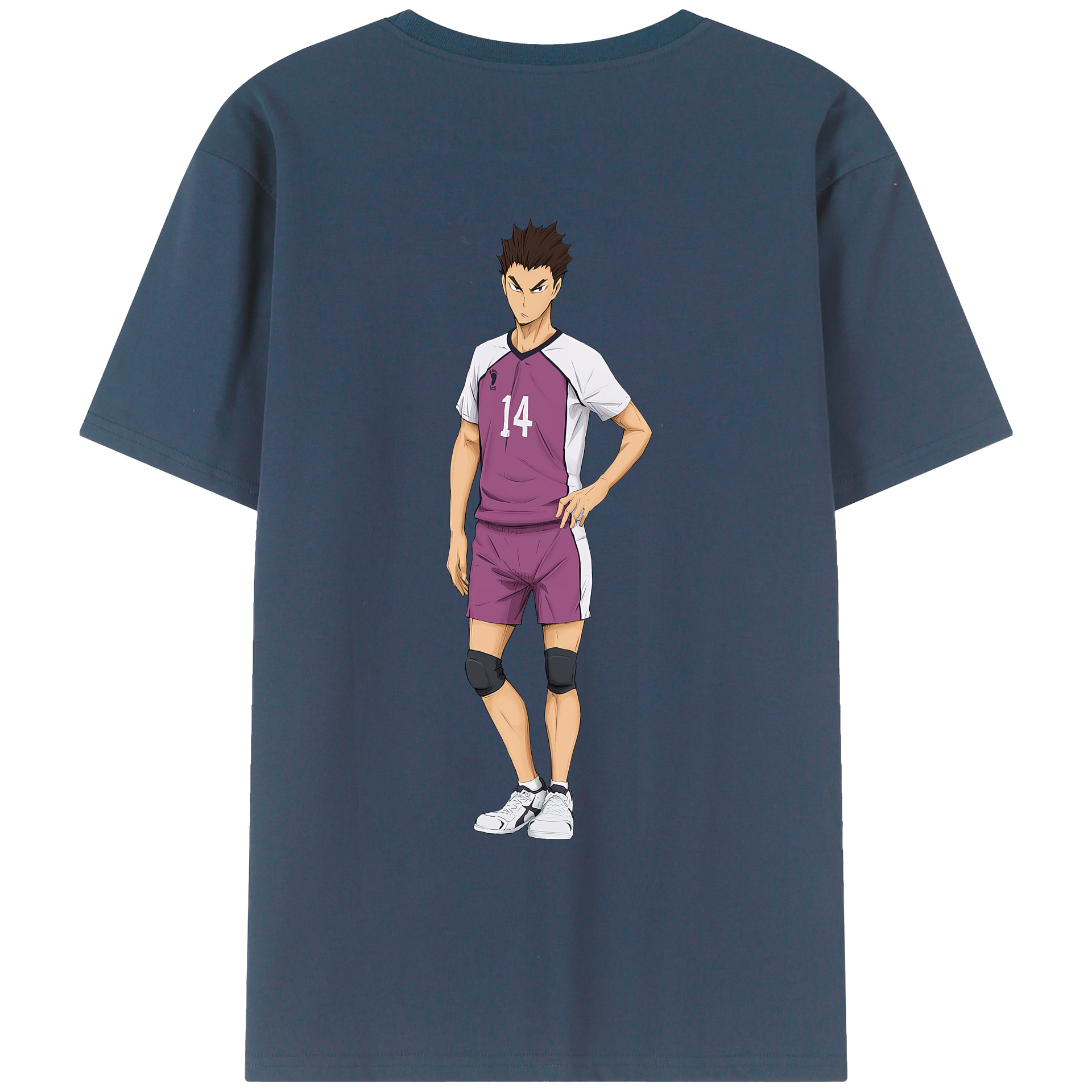 （画像用） ハイキュー!! Haikyu!! 綿100％ メンズ半袖Tシャツ（バックプリント） 通気性