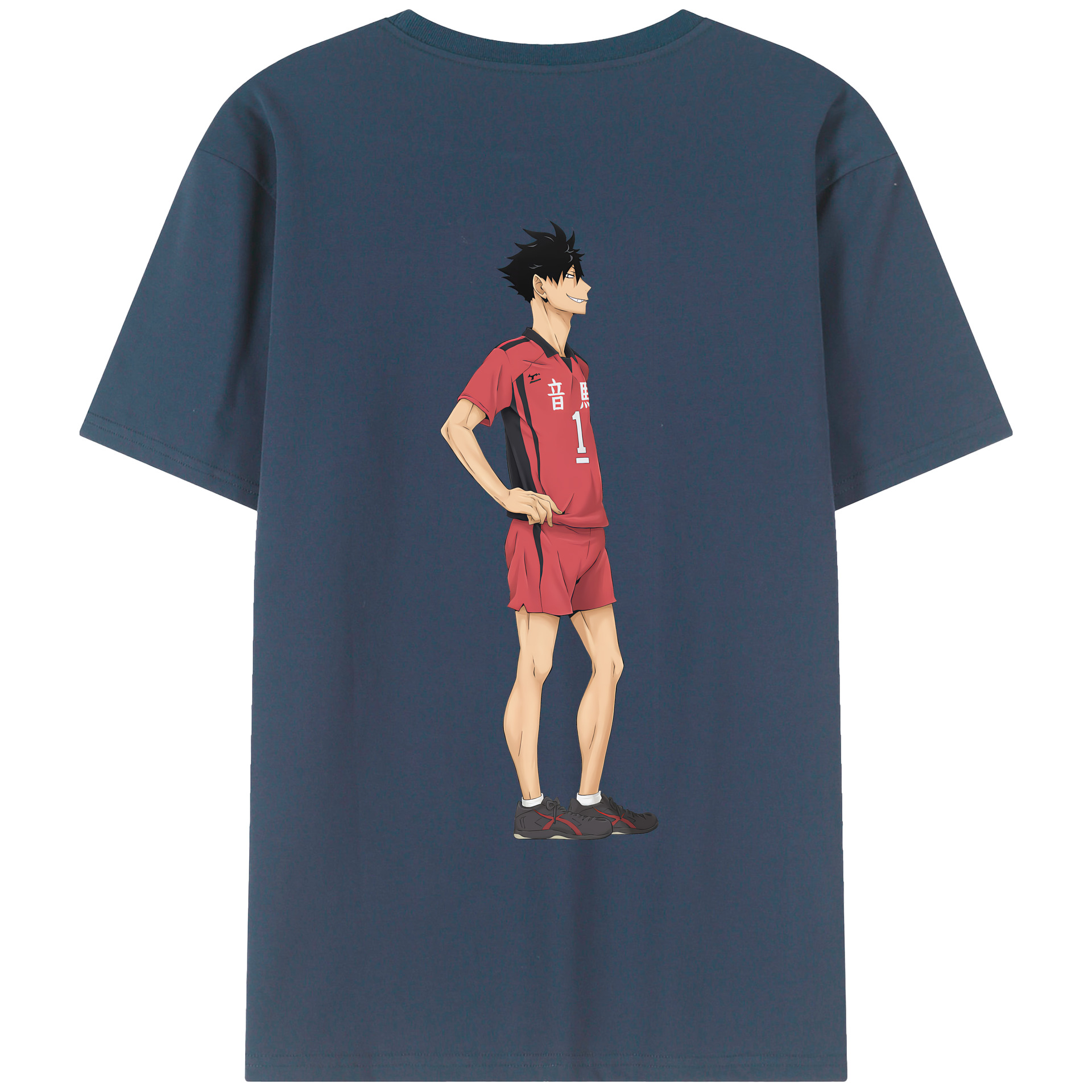 （画像用） ハイキュー!! Haikyu!! 綿100％ メンズ半袖Tシャツ（バックプリント） 通気性