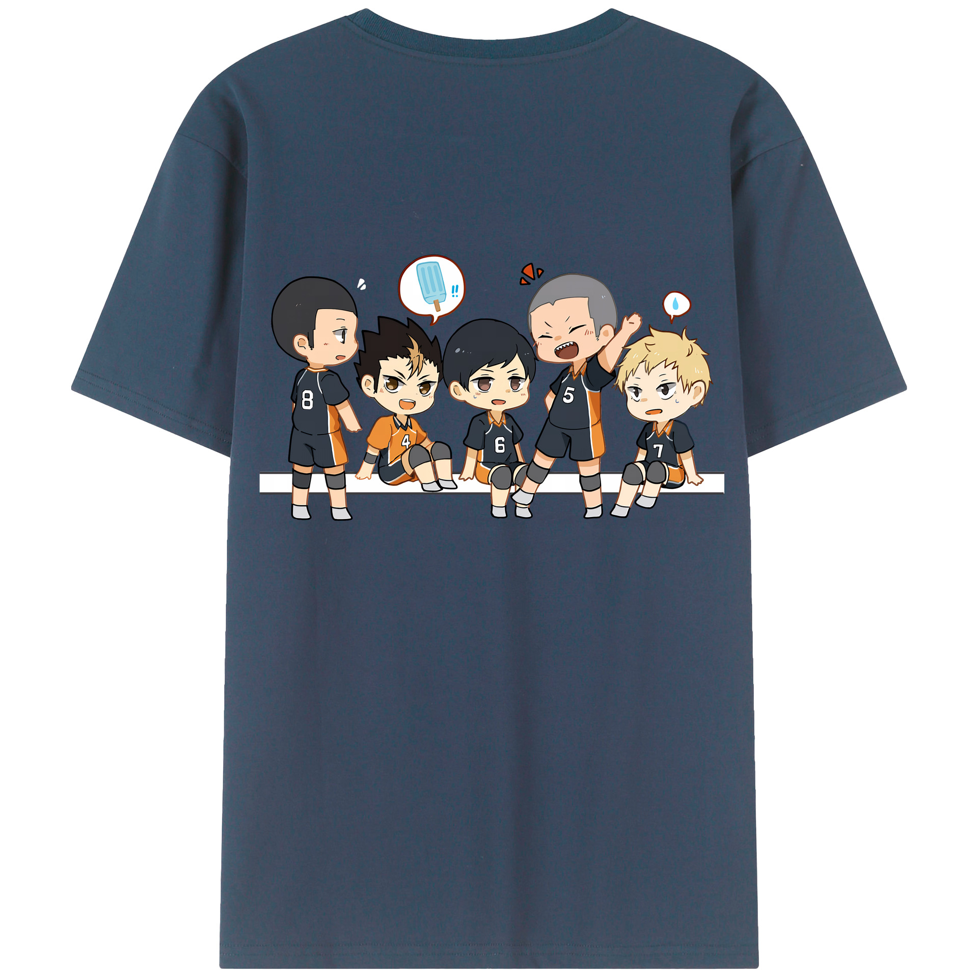 （画像用） ハイキュー!! Haikyu!! 綿100％ メンズ半袖Tシャツ（バックプリント） 通気性