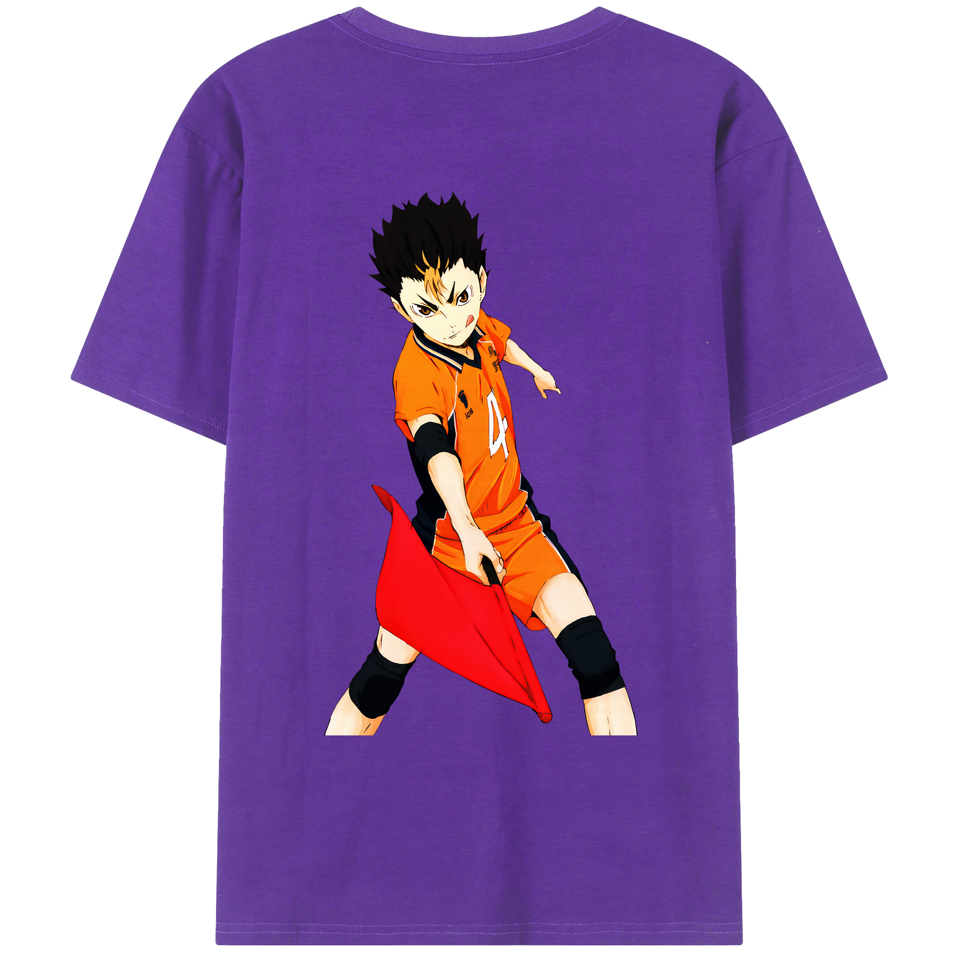 （画像用） ハイキュー!! Haikyu!! 綿100％ メンズ半袖Tシャツ（バックプリント） 通気性