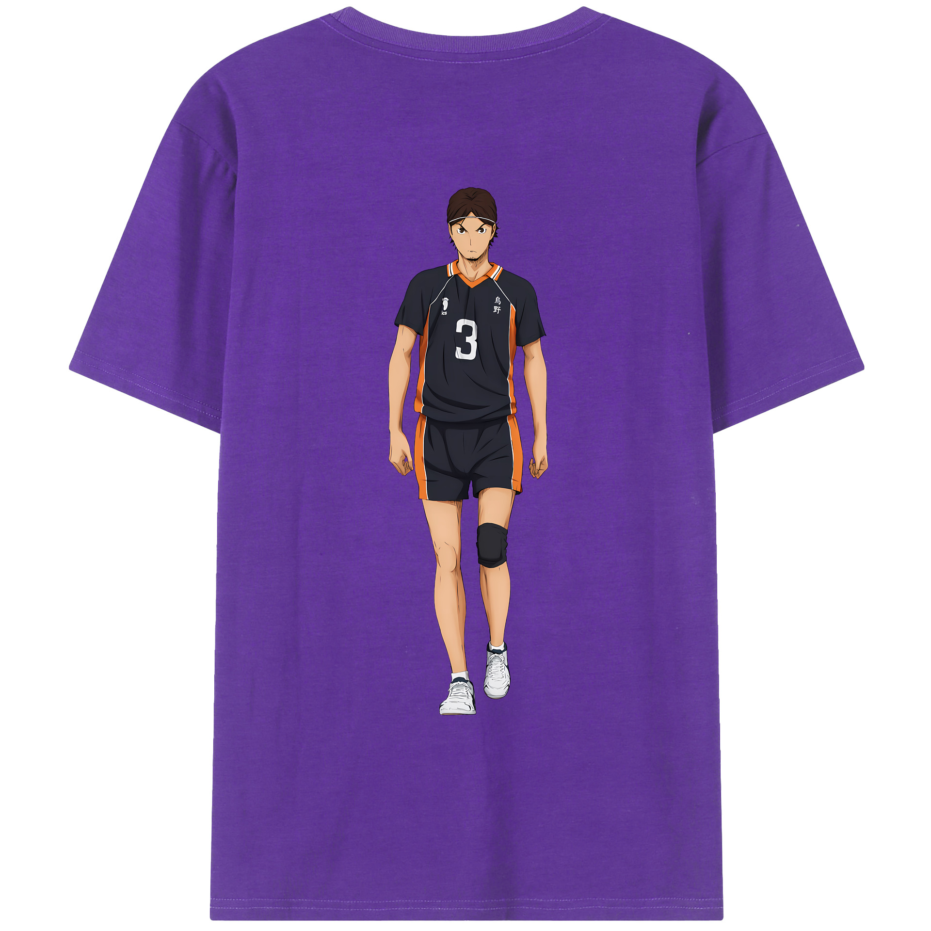 （画像用） ハイキュー!! Haikyu!! 綿100％ メンズ半袖Tシャツ（バックプリント） 通気性