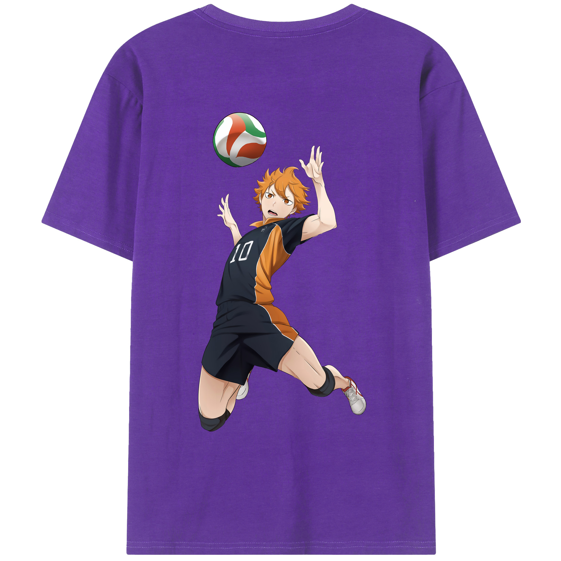 （画像用） ハイキュー!! Haikyu!! 綿100％ メンズ半袖Tシャツ（バックプリント） 通気性