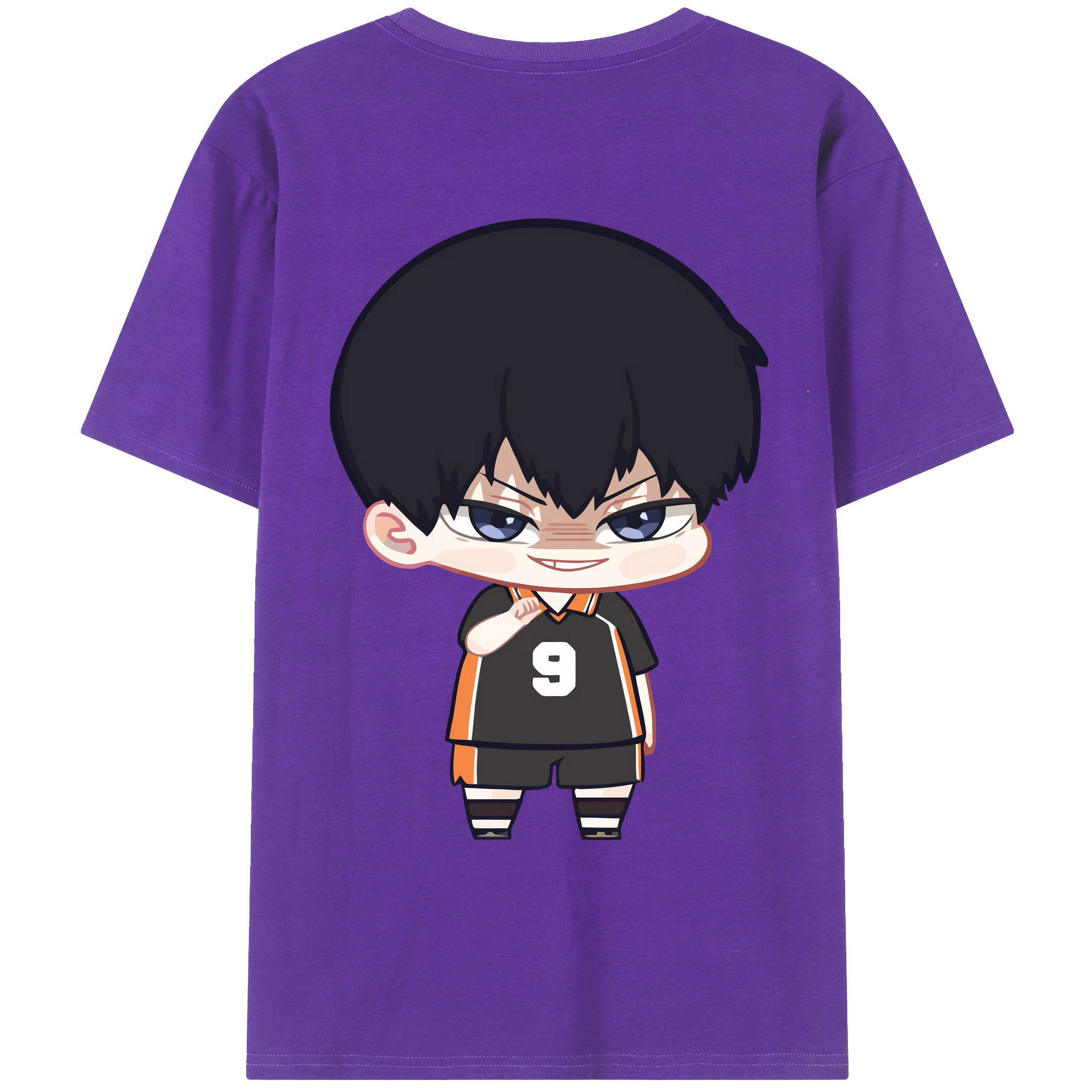 （画像用） ハイキュー!! Haikyu!! 綿100％ メンズ半袖Tシャツ（バックプリント） 通気性