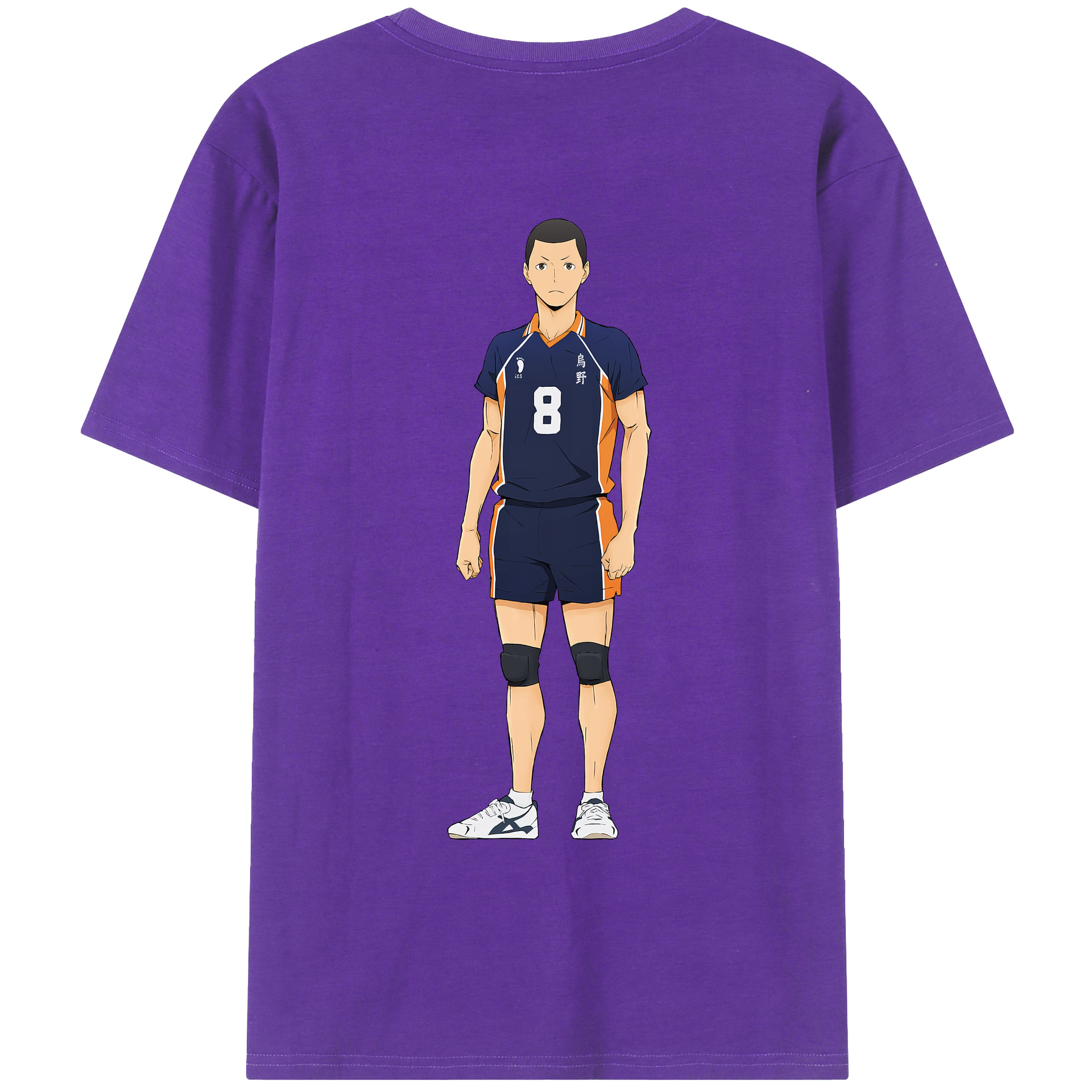 （画像用） ハイキュー!! Haikyu!! 綿100％ メンズ半袖Tシャツ（バックプリント） 通気性