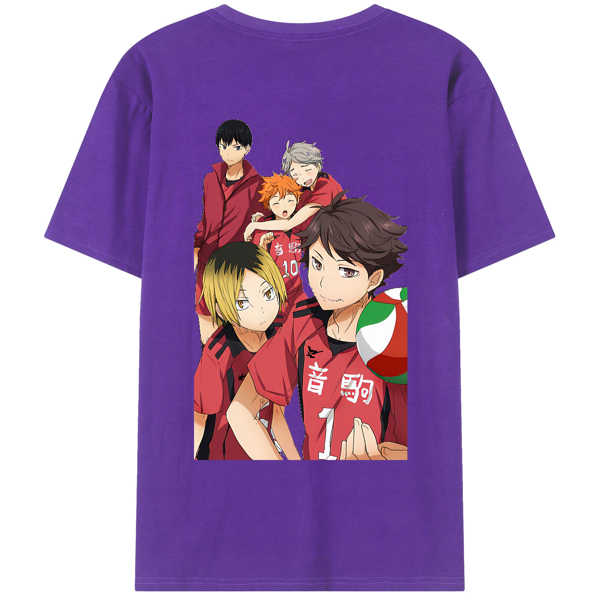 （画像用） ハイキュー!! Haikyu!! 綿100％ メンズ半袖Tシャツ（バックプリント） 通気性
