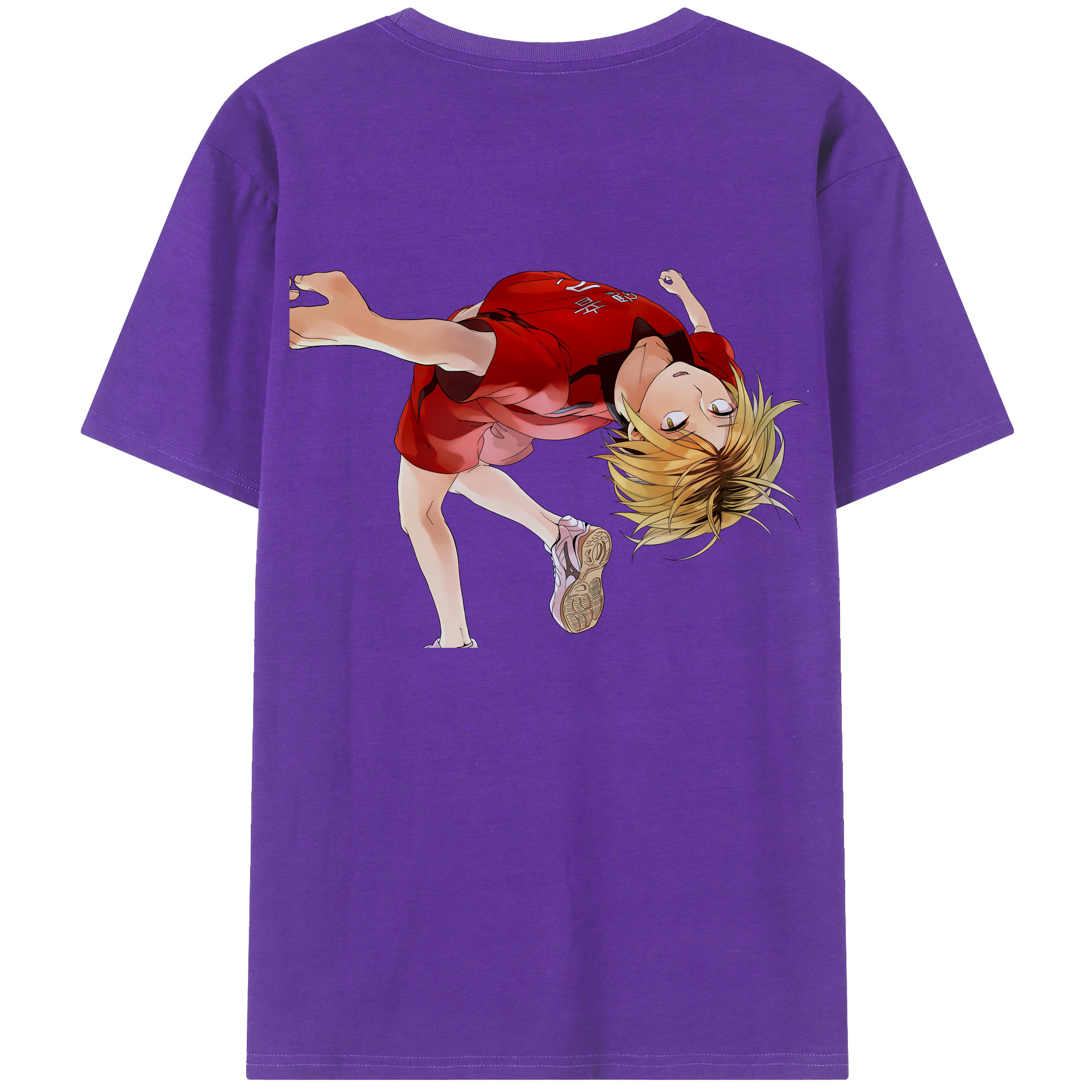（画像用） ハイキュー!! Haikyu!! 綿100％ メンズ半袖Tシャツ（バックプリント） 通気性