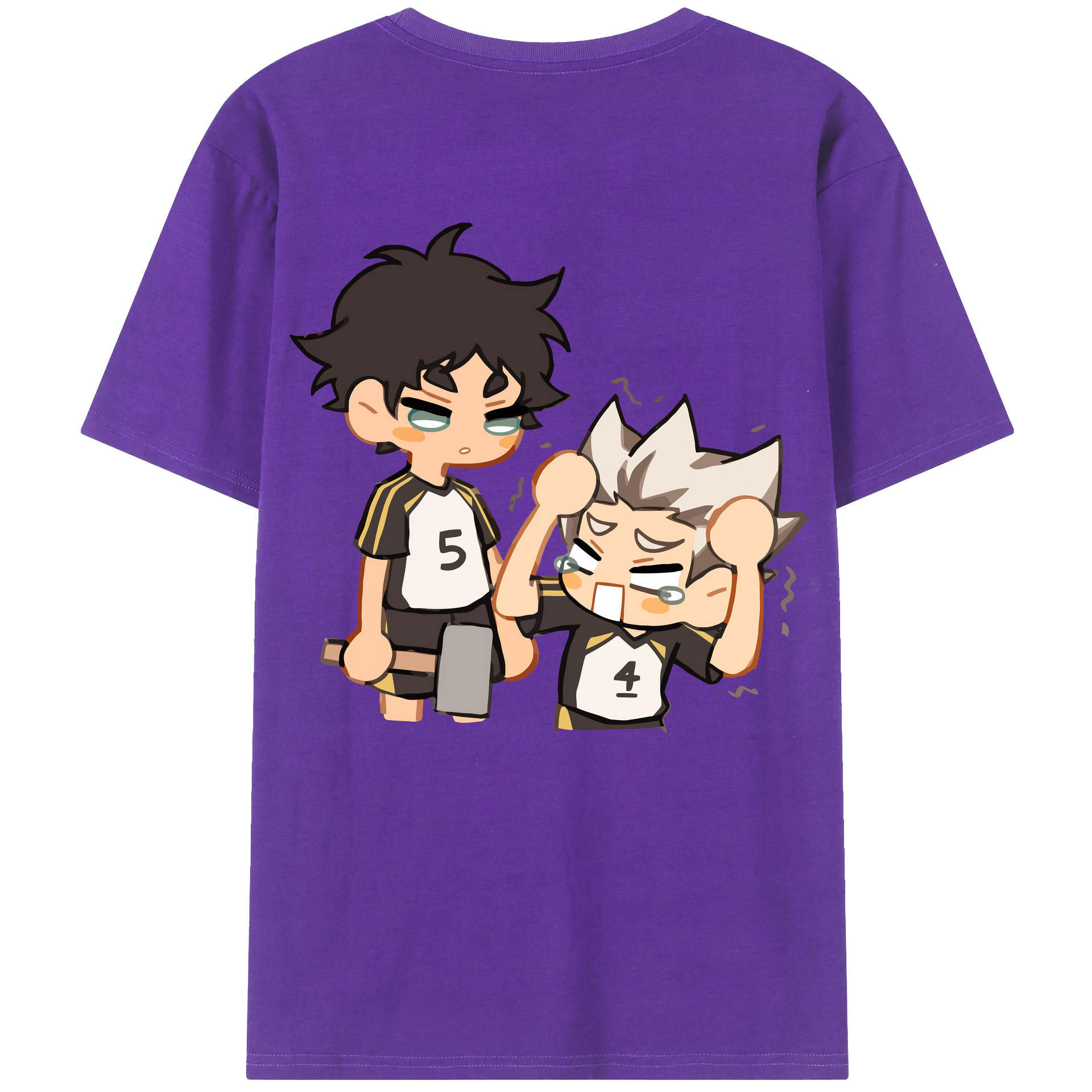 （画像用） ハイキュー!! Haikyu!! 綿100％ メンズ半袖Tシャツ（バックプリント） 通気性