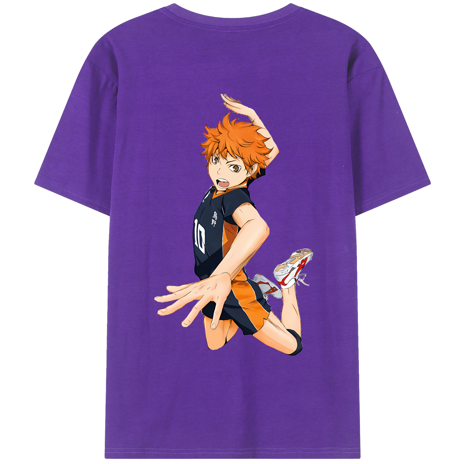 （画像用） ハイキュー!! Haikyu!! 綿100％ メンズ半袖Tシャツ（バックプリント） 通気性