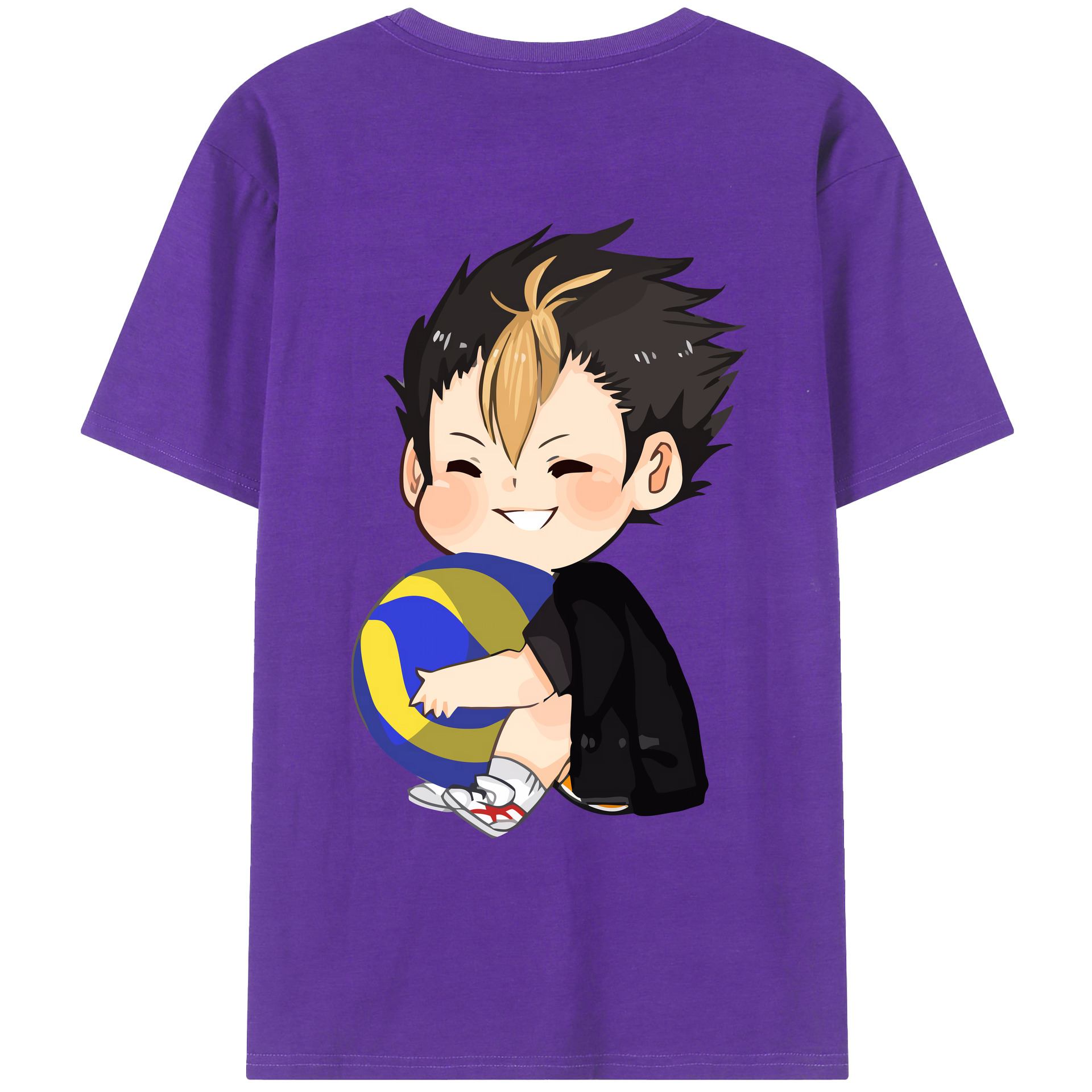 （画像用） ハイキュー!! Haikyu!! 綿100％ メンズ半袖Tシャツ（バックプリント） 通気性