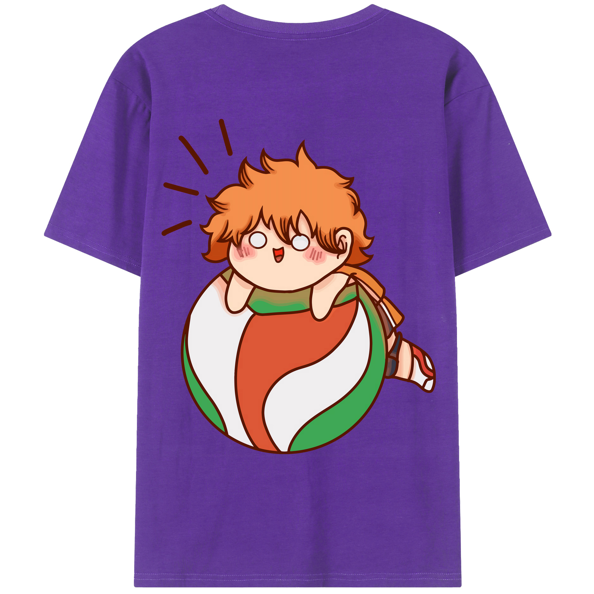 （画像用） ハイキュー!! Haikyu!! 綿100％ メンズ半袖Tシャツ（バックプリント） 通気性