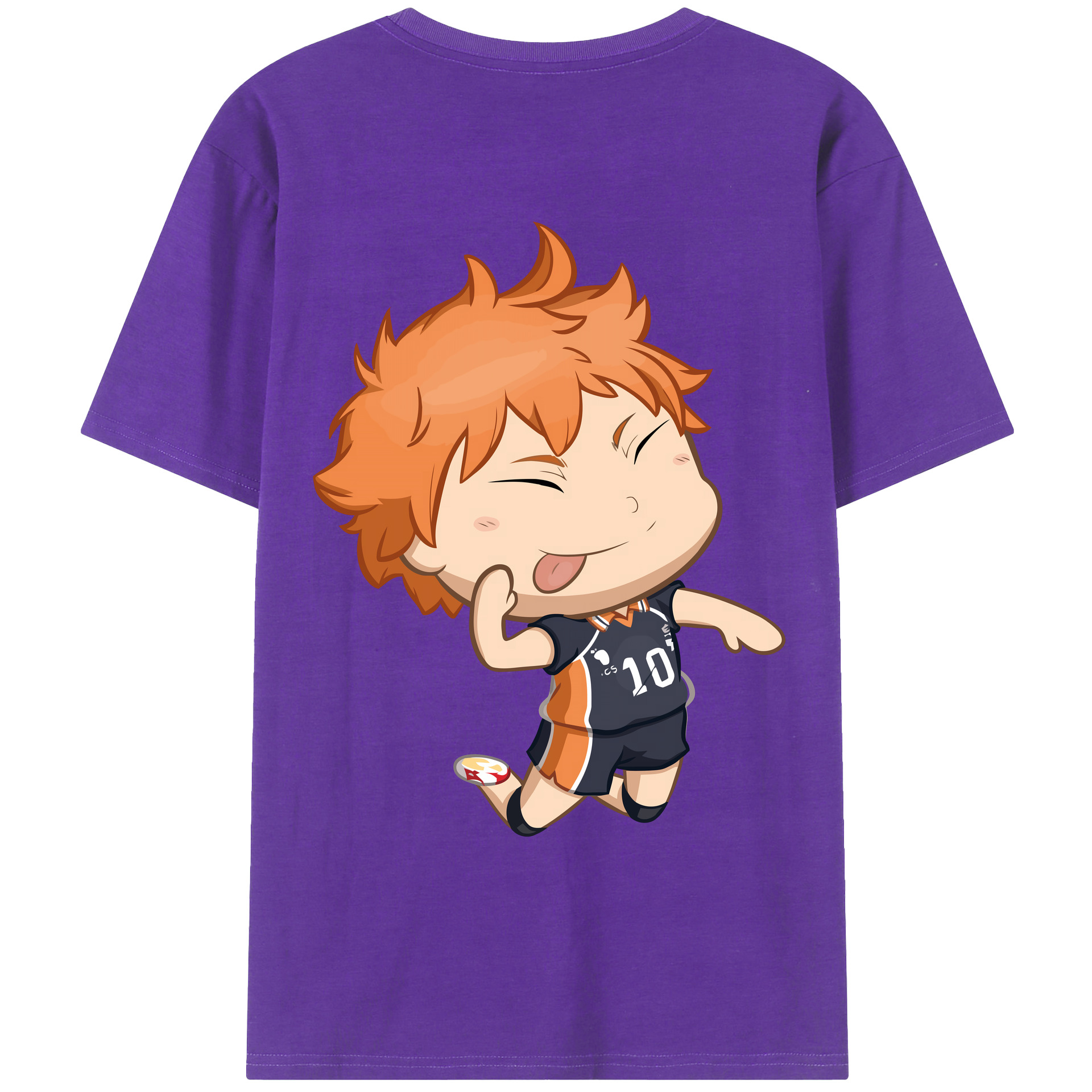 （画像用） ハイキュー!! Haikyu!! 綿100％ メンズ半袖Tシャツ（バックプリント） 通気性