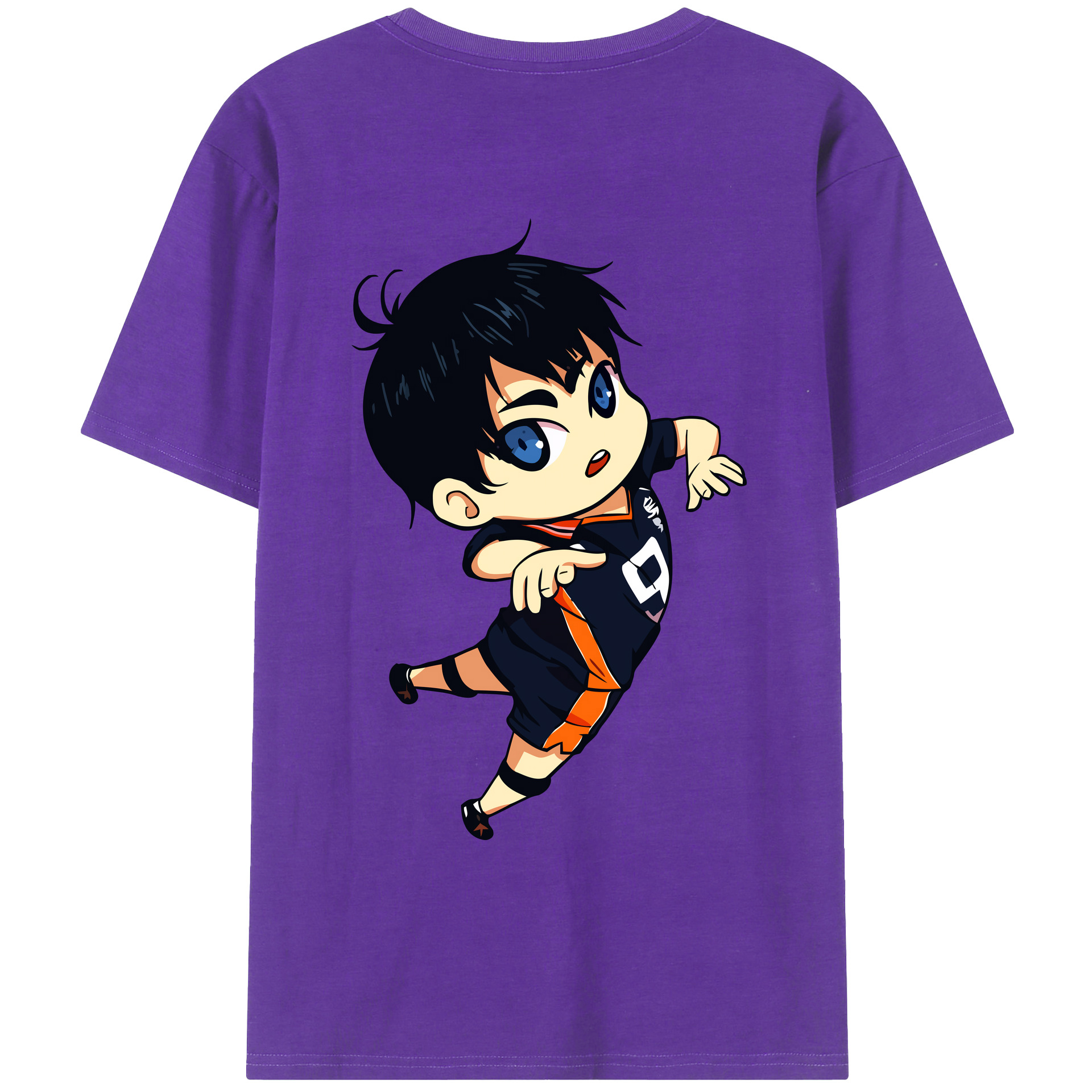 （画像用） ハイキュー!! Haikyu!! 綿100％ メンズ半袖Tシャツ（バックプリント） 通気性