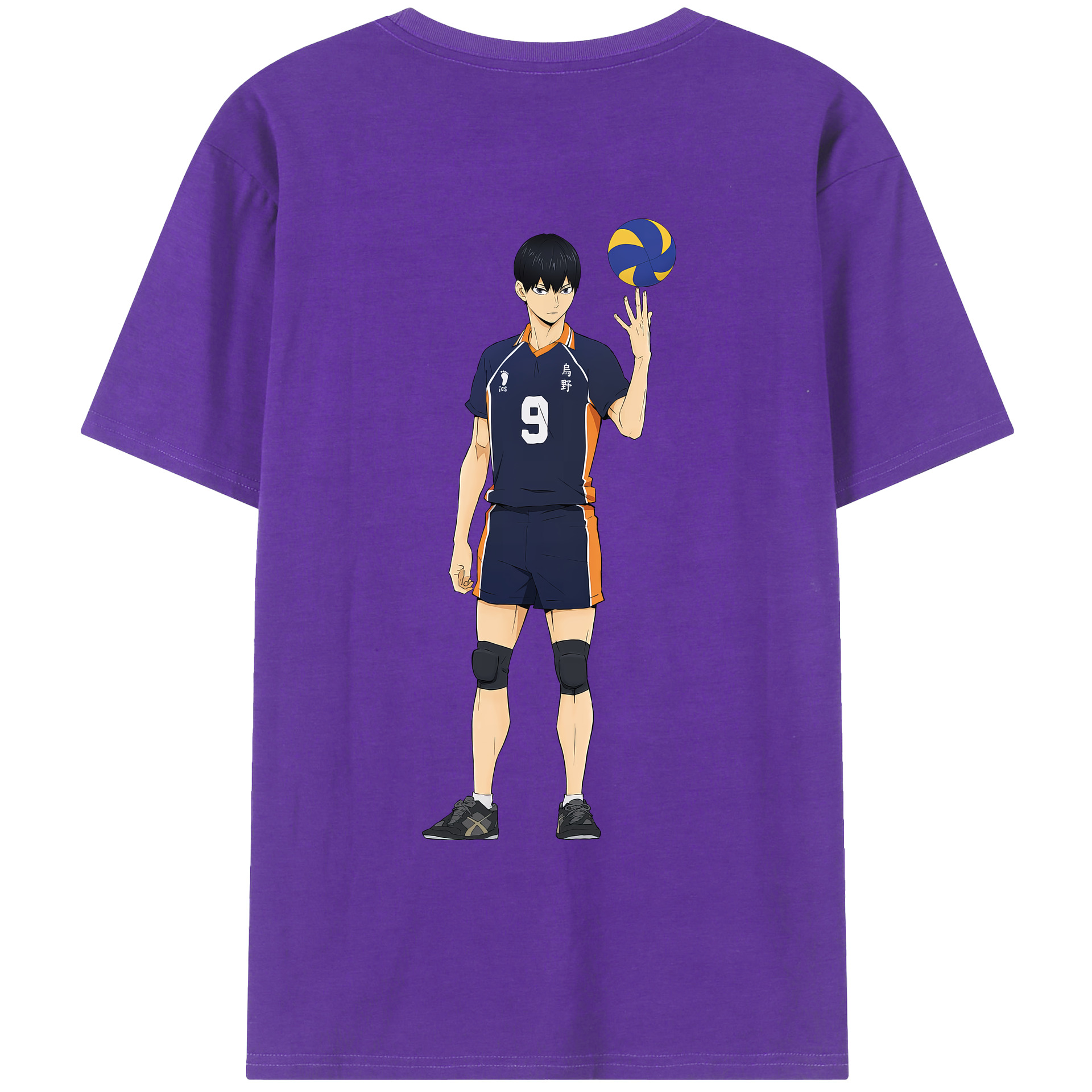 （画像用） ハイキュー!! Haikyu!! 綿100％ メンズ半袖Tシャツ（バックプリント） 通気性