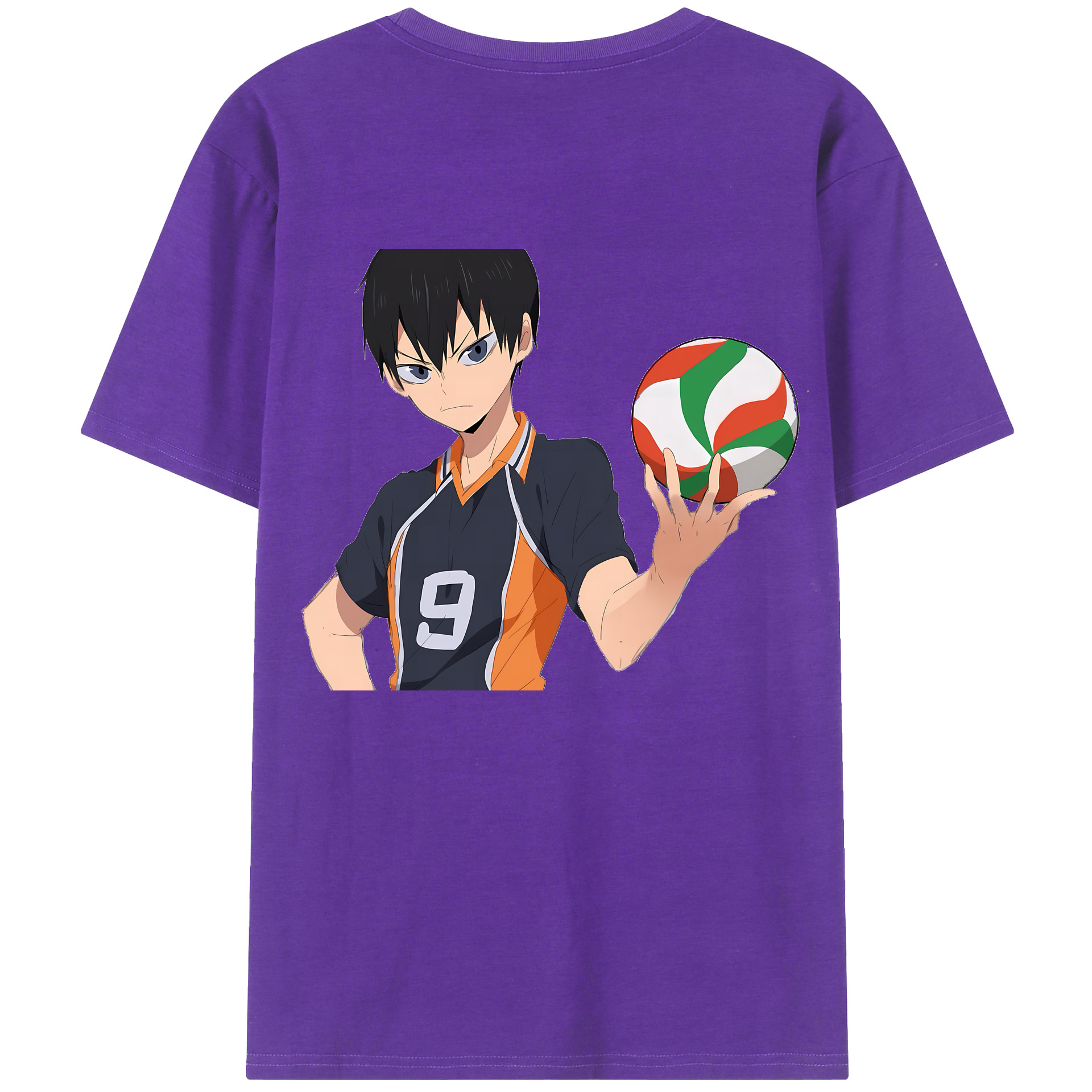 （画像用） ハイキュー!! Haikyu!! 綿100％ メンズ半袖Tシャツ（バックプリント） 通気性