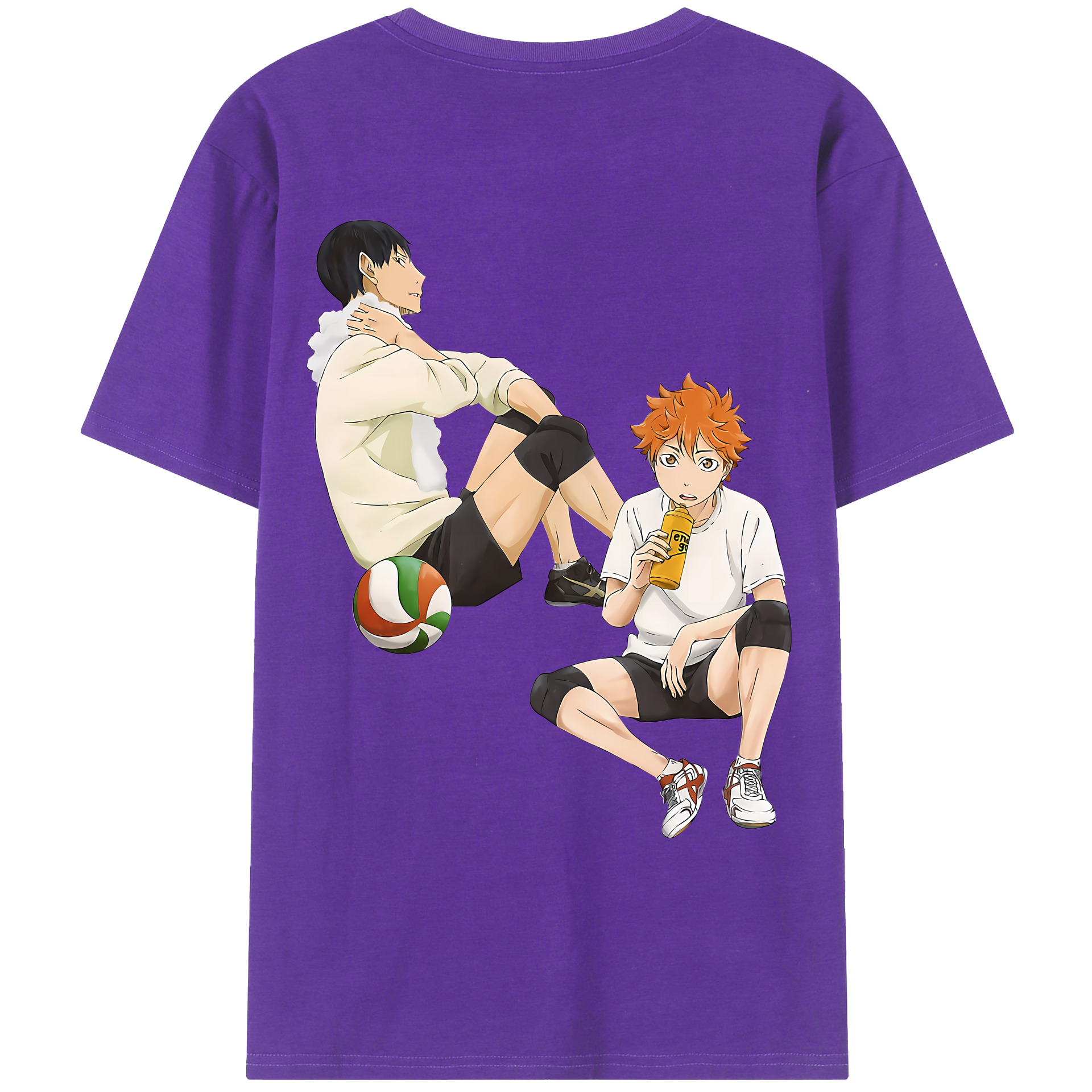 （画像用） ハイキュー!! Haikyu!! 綿100％ メンズ半袖Tシャツ（バックプリント） 通気性