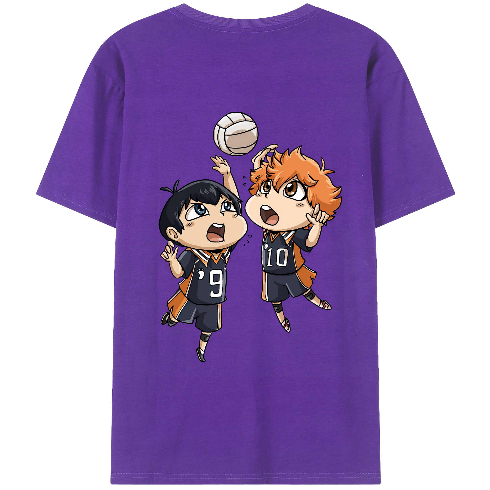 （画像用） ハイキュー!! Haikyu!! 綿100％ メンズ半袖Tシャツ（バックプリント） 通気性