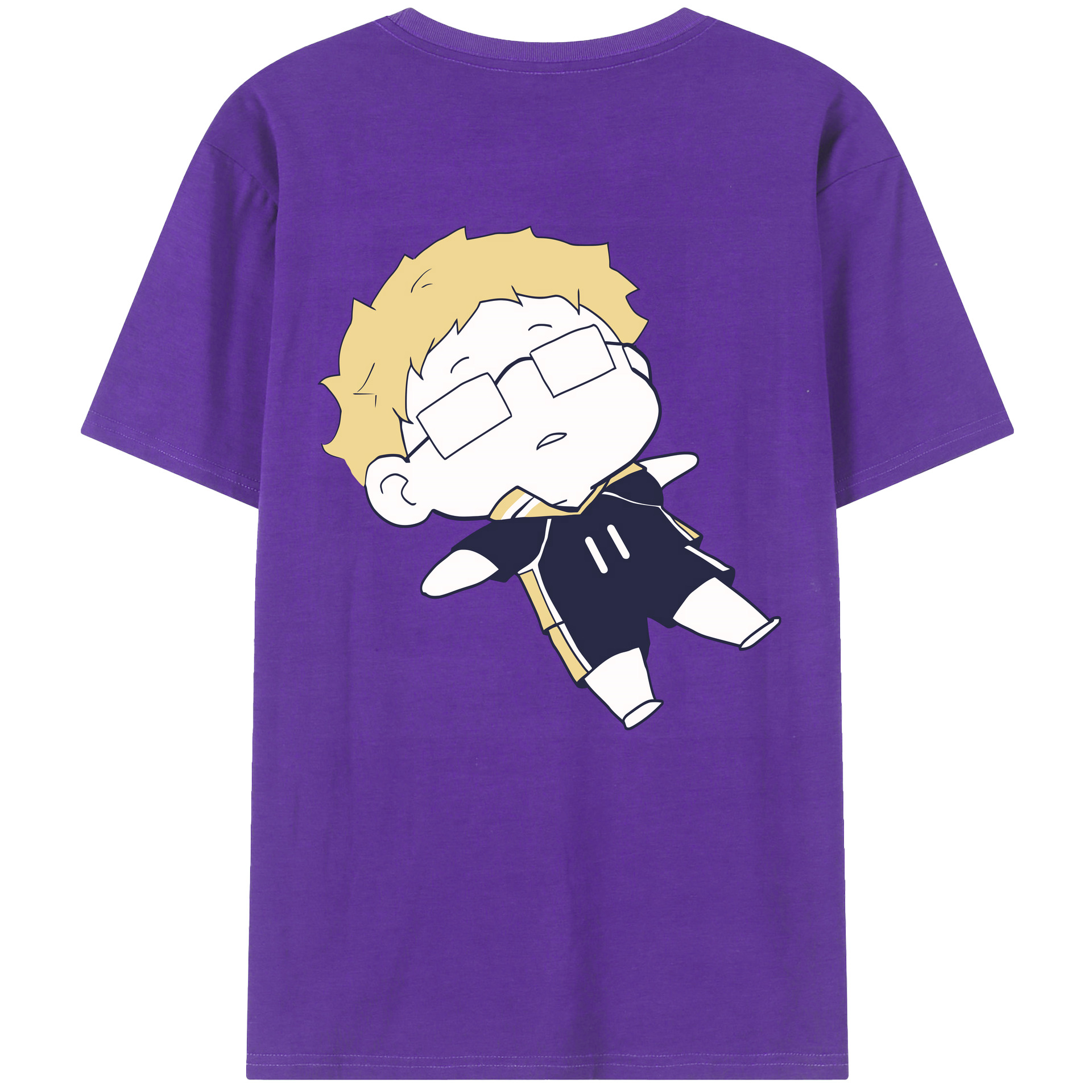（画像用） ハイキュー!! Haikyu!! 綿100％ メンズ半袖Tシャツ（バックプリント） 通気性