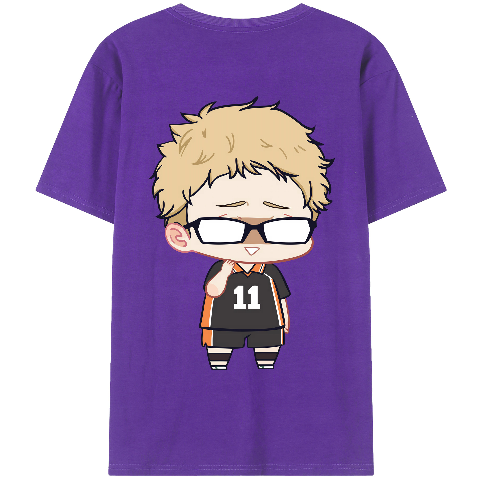 （画像用） ハイキュー!! Haikyu!! 綿100％ メンズ半袖Tシャツ（バックプリント） 通気性