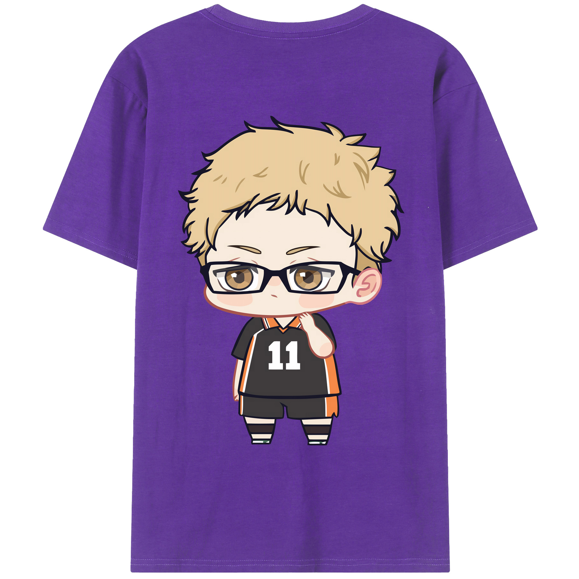 （画像用） ハイキュー!! Haikyu!! 綿100％ メンズ半袖Tシャツ（バックプリント） 通気性