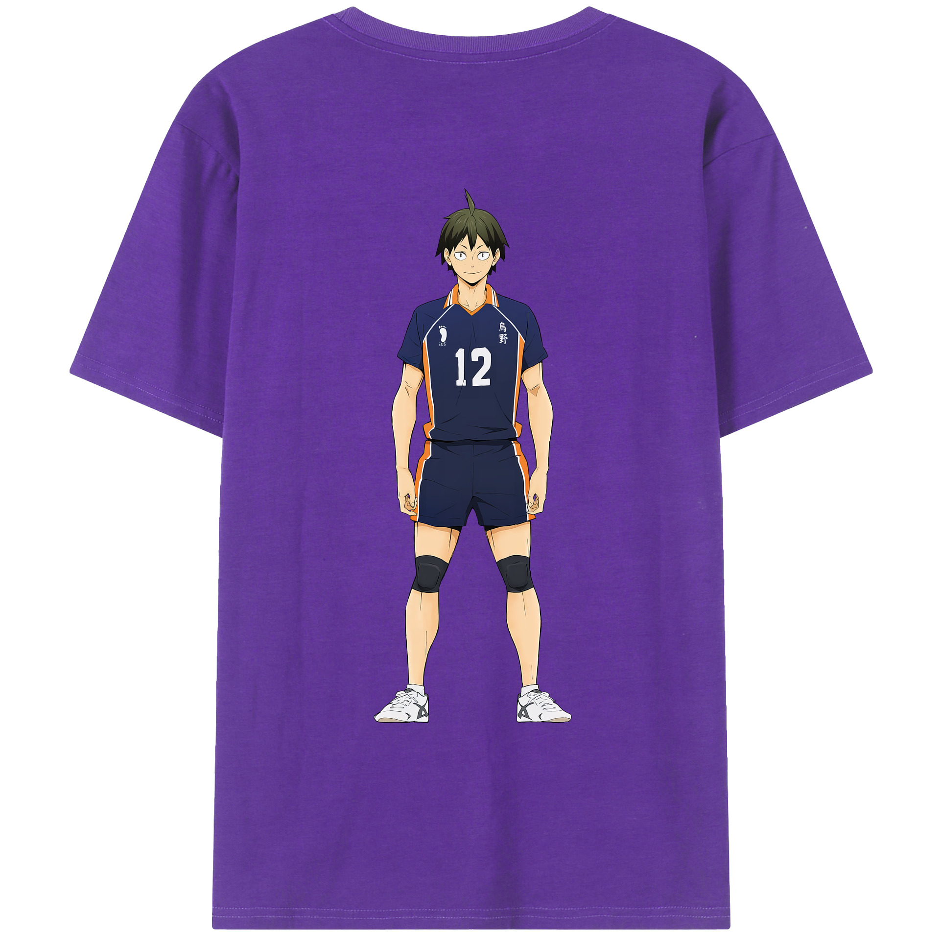 （画像用） ハイキュー!! Haikyu!! 綿100％ メンズ半袖Tシャツ（バックプリント） 通気性