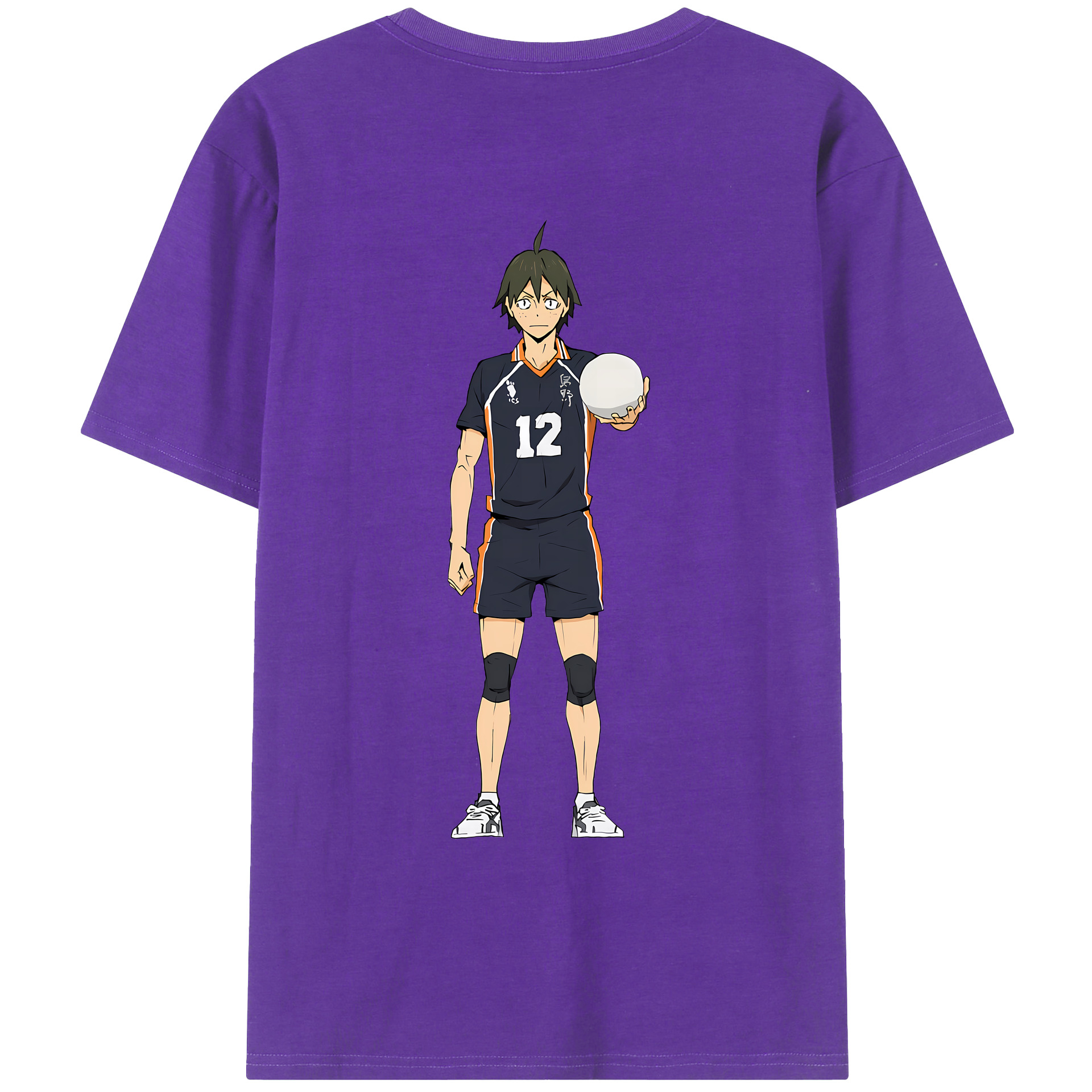（画像用） ハイキュー!! Haikyu!! 綿100％ メンズ半袖Tシャツ（バックプリント） 通気性