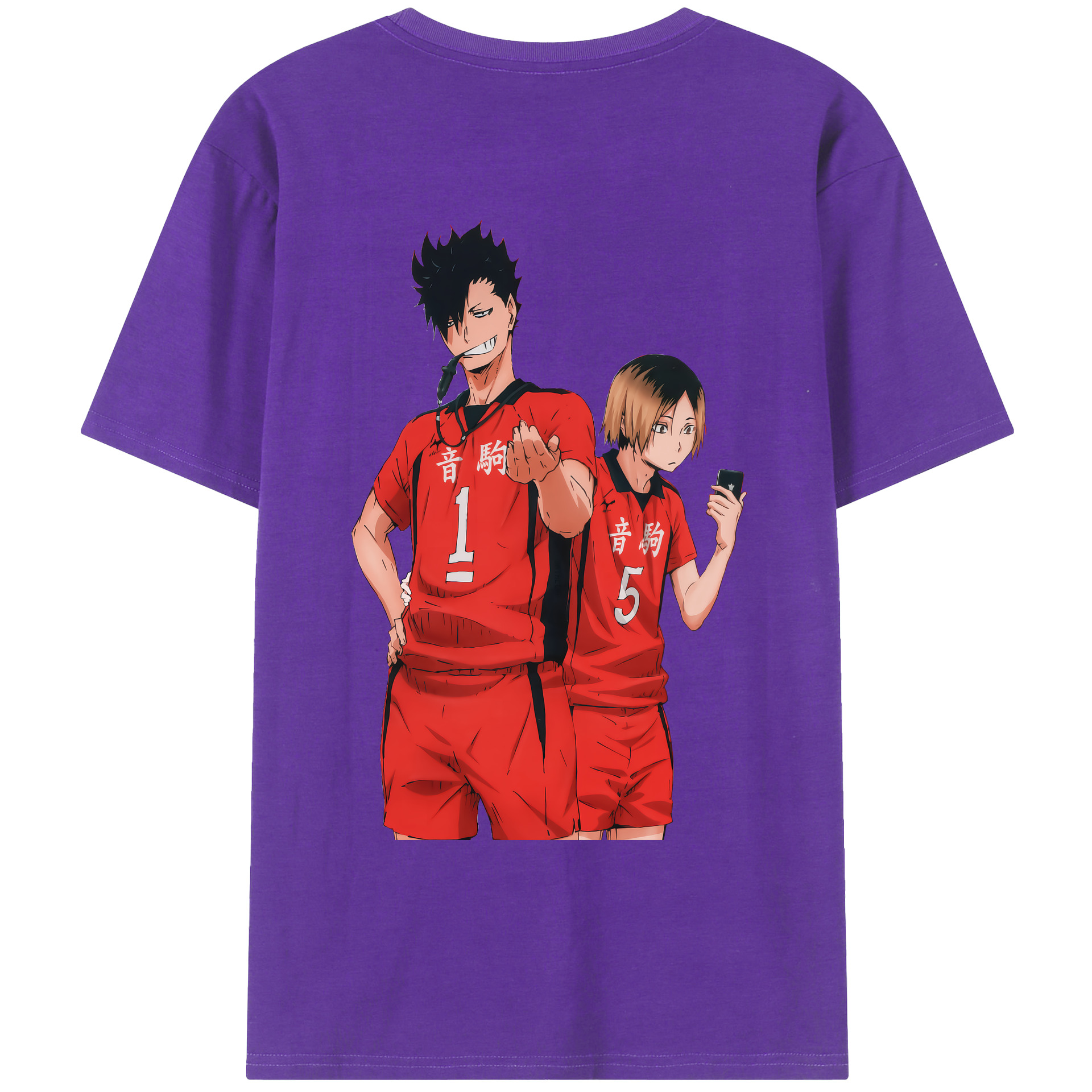 （画像用） ハイキュー!! Haikyu!! 綿100％ メンズ半袖Tシャツ（バックプリント） 通気性