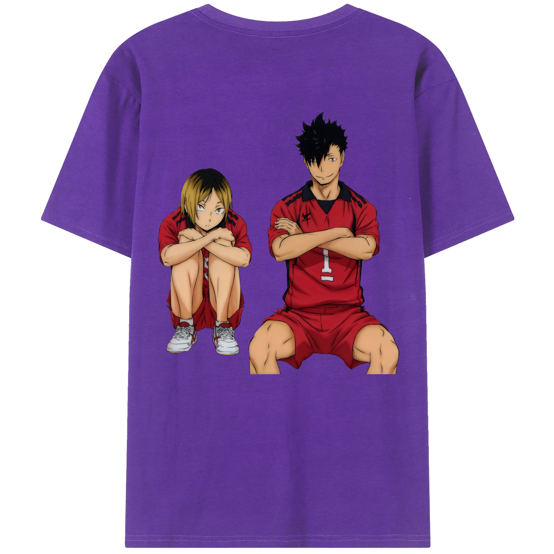 （画像用） ハイキュー!! Haikyu!! 綿100％ メンズ半袖Tシャツ（バックプリント） 通気性