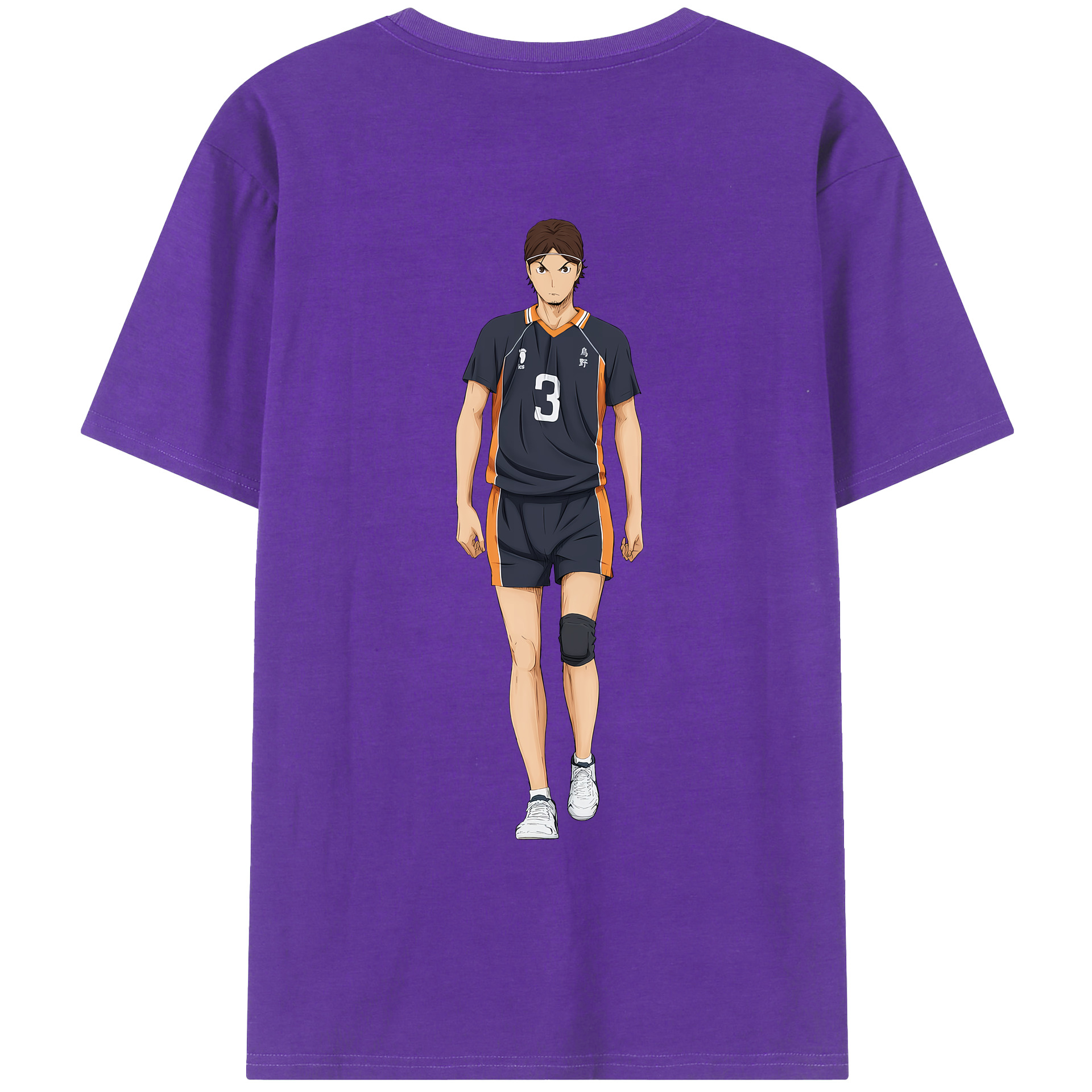 （画像用） ハイキュー!! Haikyu!! 綿100％ メンズ半袖Tシャツ（バックプリント） 通気性