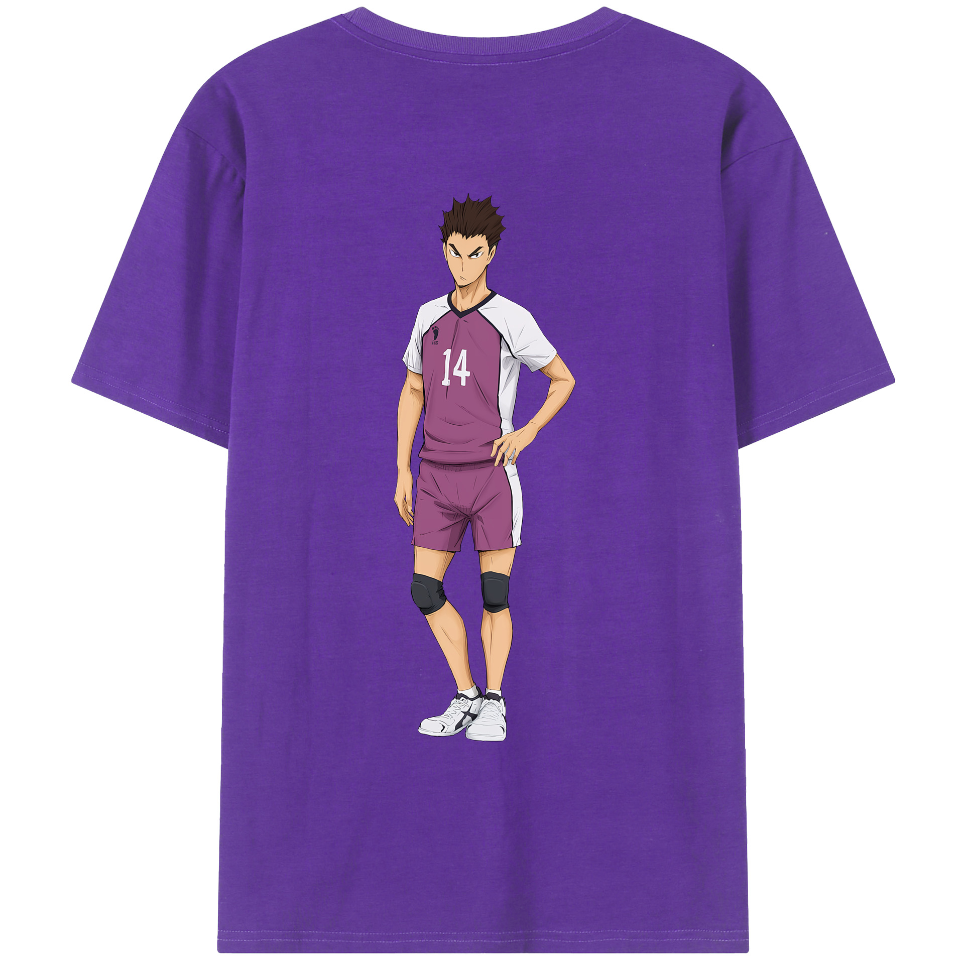 （画像用） ハイキュー!! Haikyu!! 綿100％ メンズ半袖Tシャツ（バックプリント） 通気性