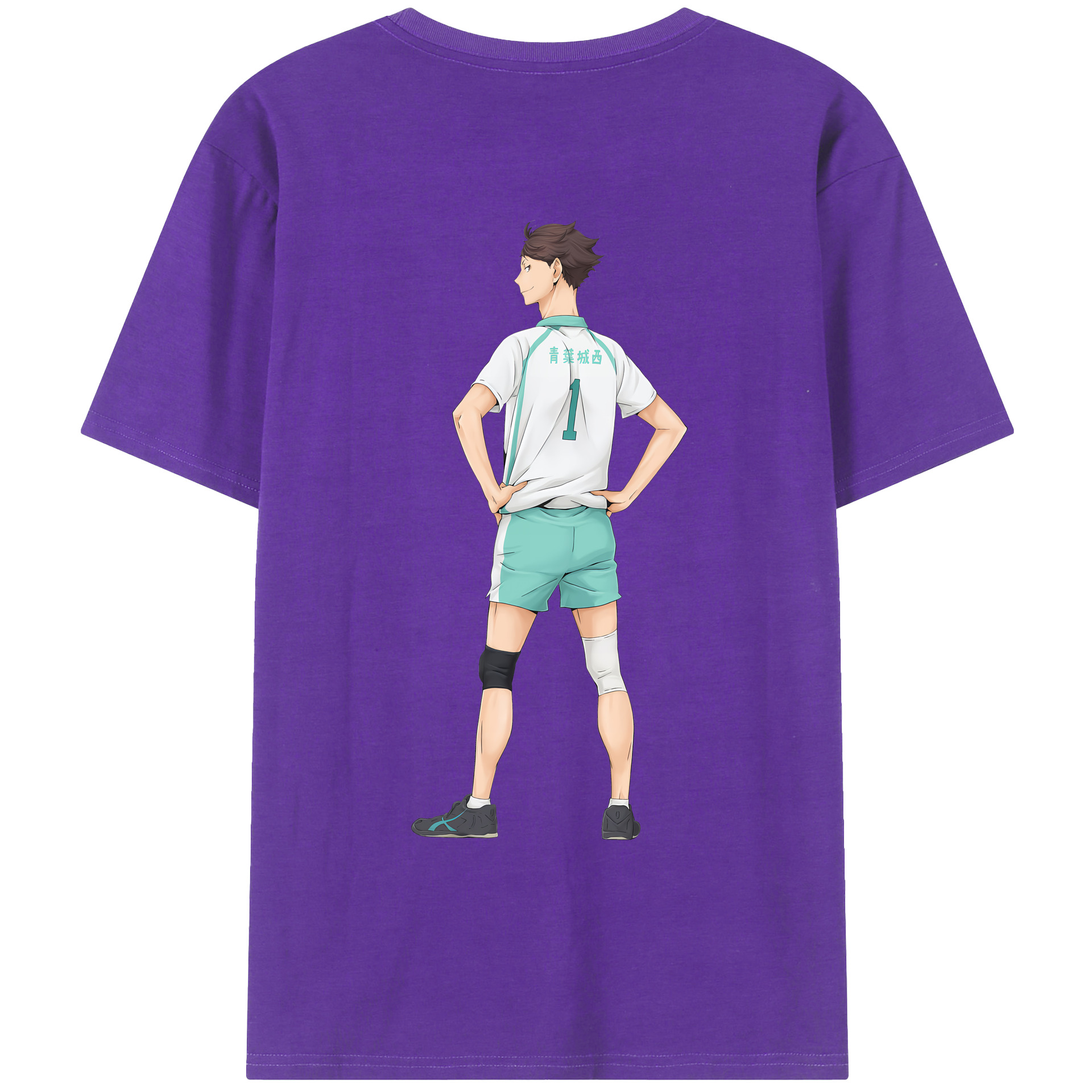 （画像用） ハイキュー!! Haikyu!! 綿100％ メンズ半袖Tシャツ（バックプリント） 通気性