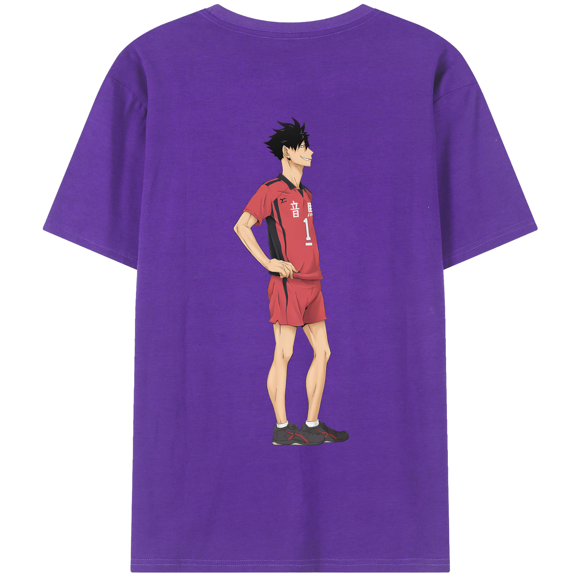 （画像用） ハイキュー!! Haikyu!! 綿100％ メンズ半袖Tシャツ（バックプリント） 通気性