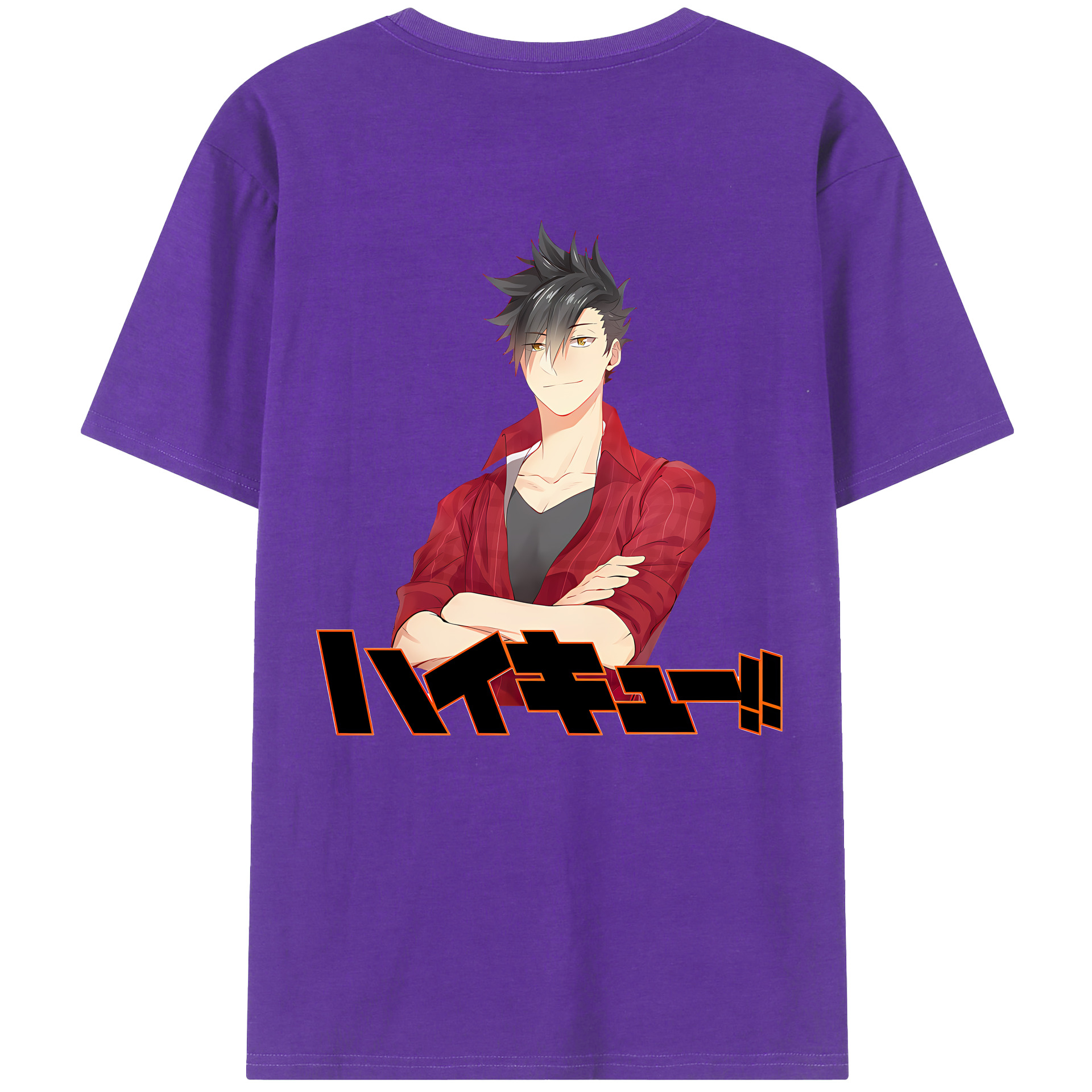 （画像用） ハイキュー!! Haikyu!! 綿100％ メンズ半袖Tシャツ（バックプリント） 通気性