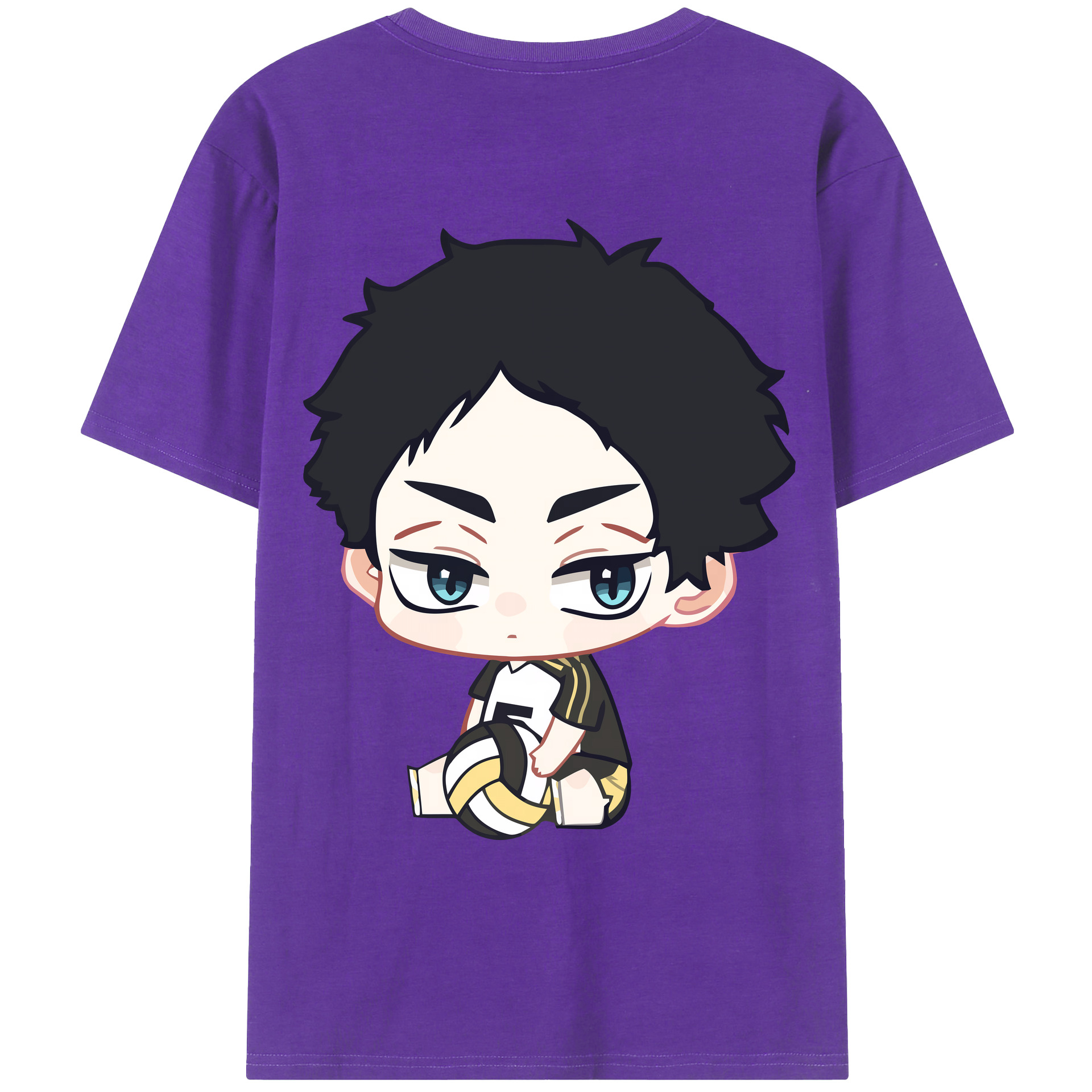 （画像用） ハイキュー!! Haikyu!! 綿100％ メンズ半袖Tシャツ（バックプリント） 通気性