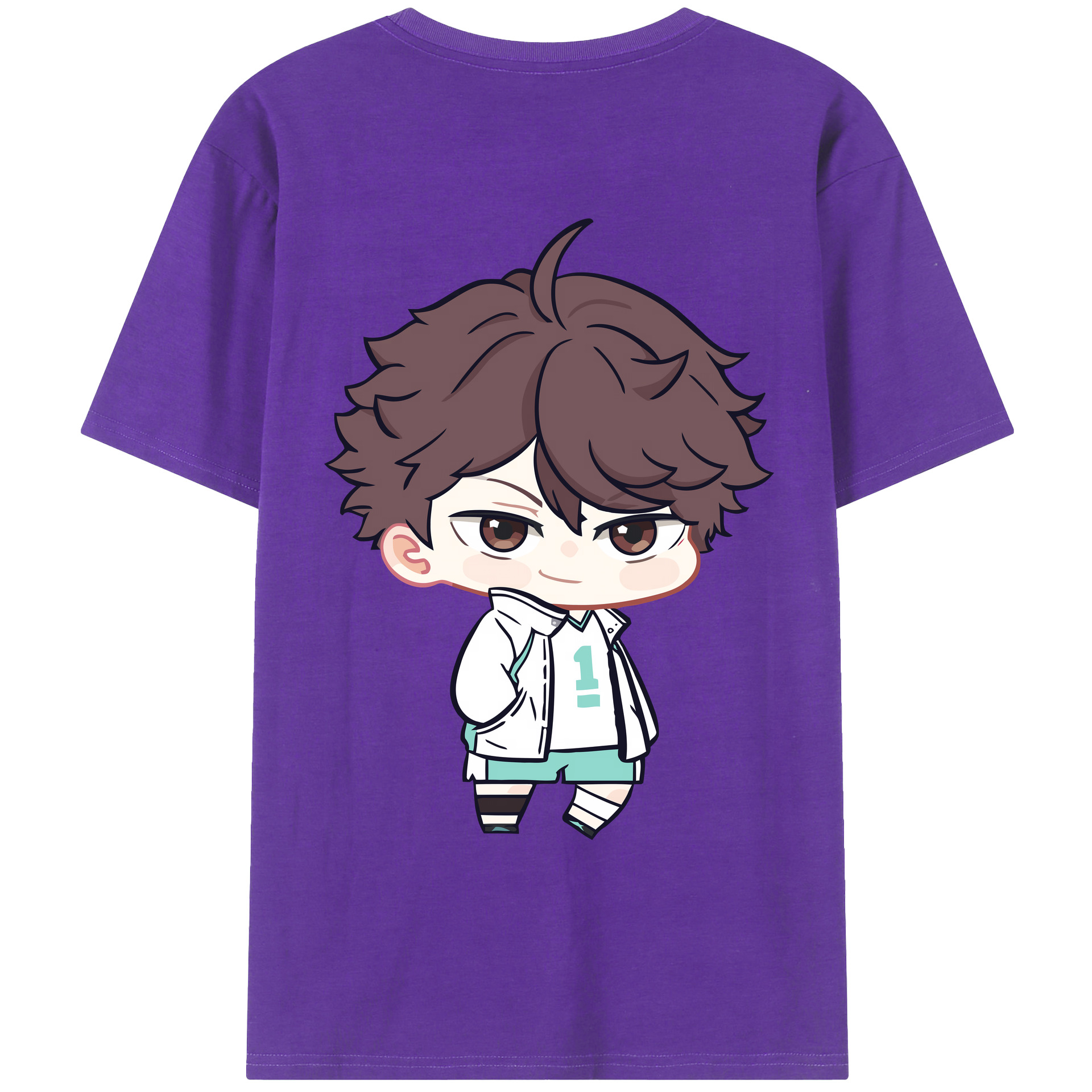 （画像用） ハイキュー!! Haikyu!! 綿100％ メンズ半袖Tシャツ（バックプリント） 通気性