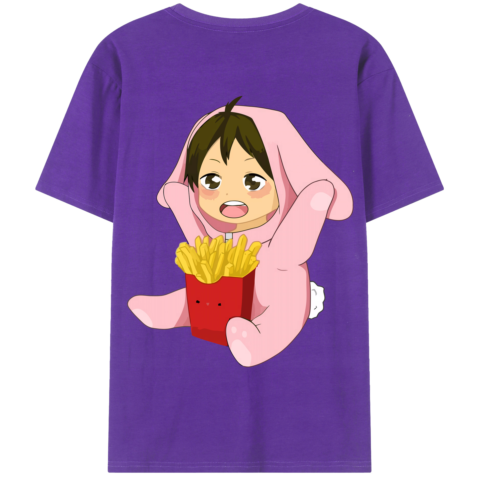 （画像用） ハイキュー!! Haikyu!! 綿100％ メンズ半袖Tシャツ（バックプリント） 通気性