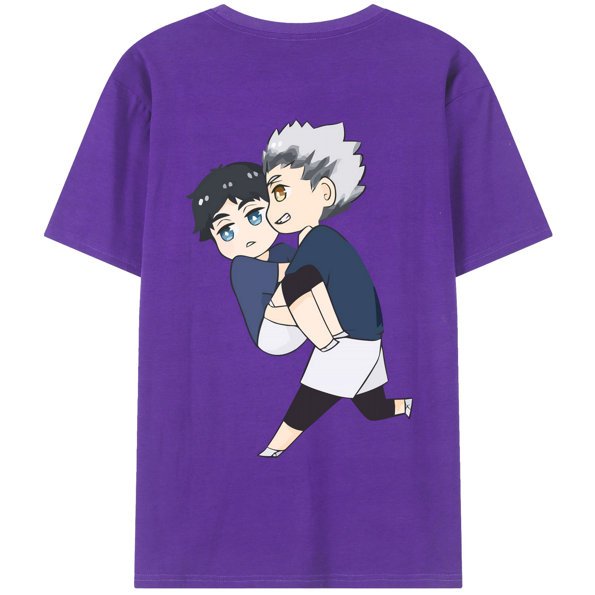 （画像用） ハイキュー!! Haikyu!! 綿100％ メンズ半袖Tシャツ（バックプリント） 通気性