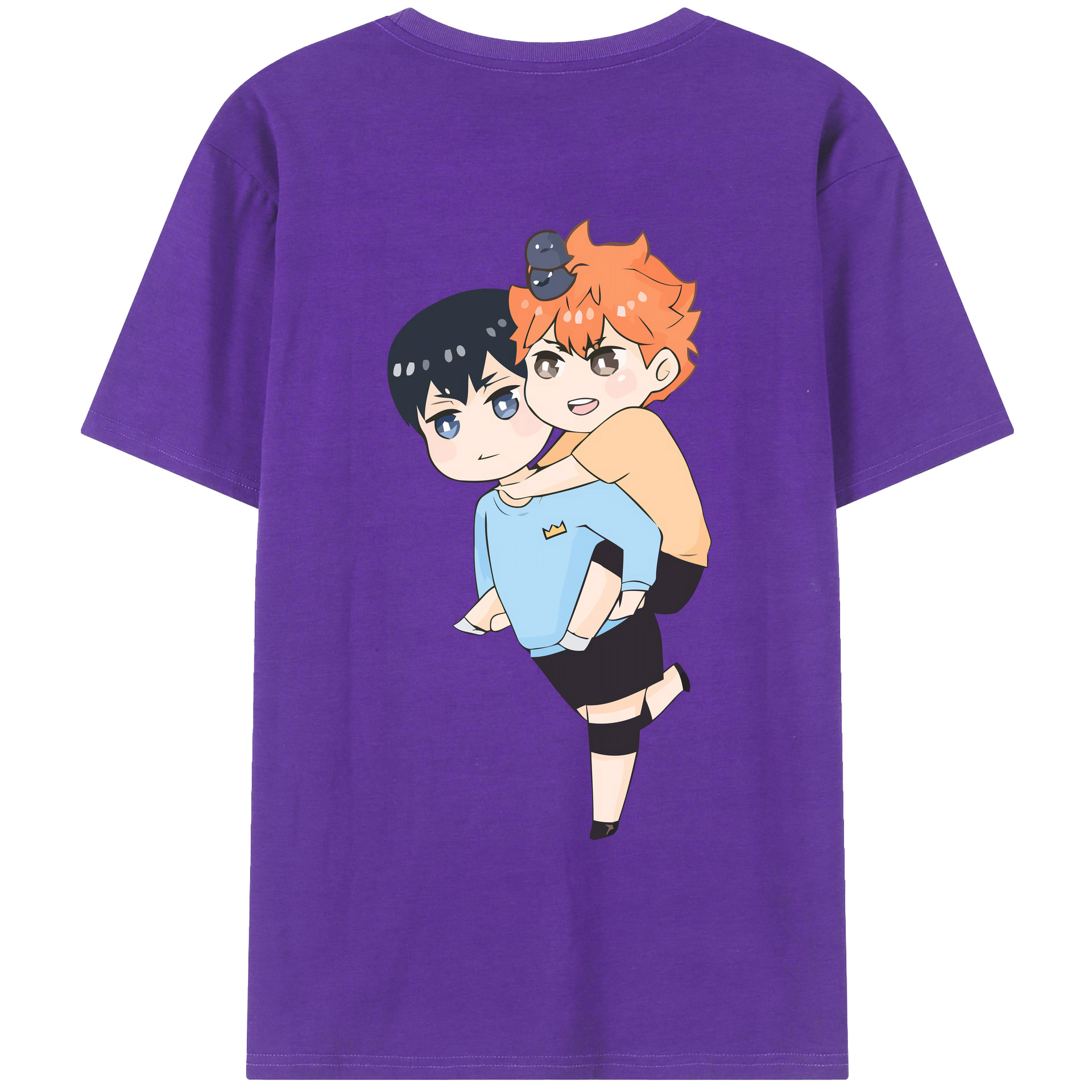 （画像用） ハイキュー!! Haikyu!! 綿100％ メンズ半袖Tシャツ（バックプリント） 通気性