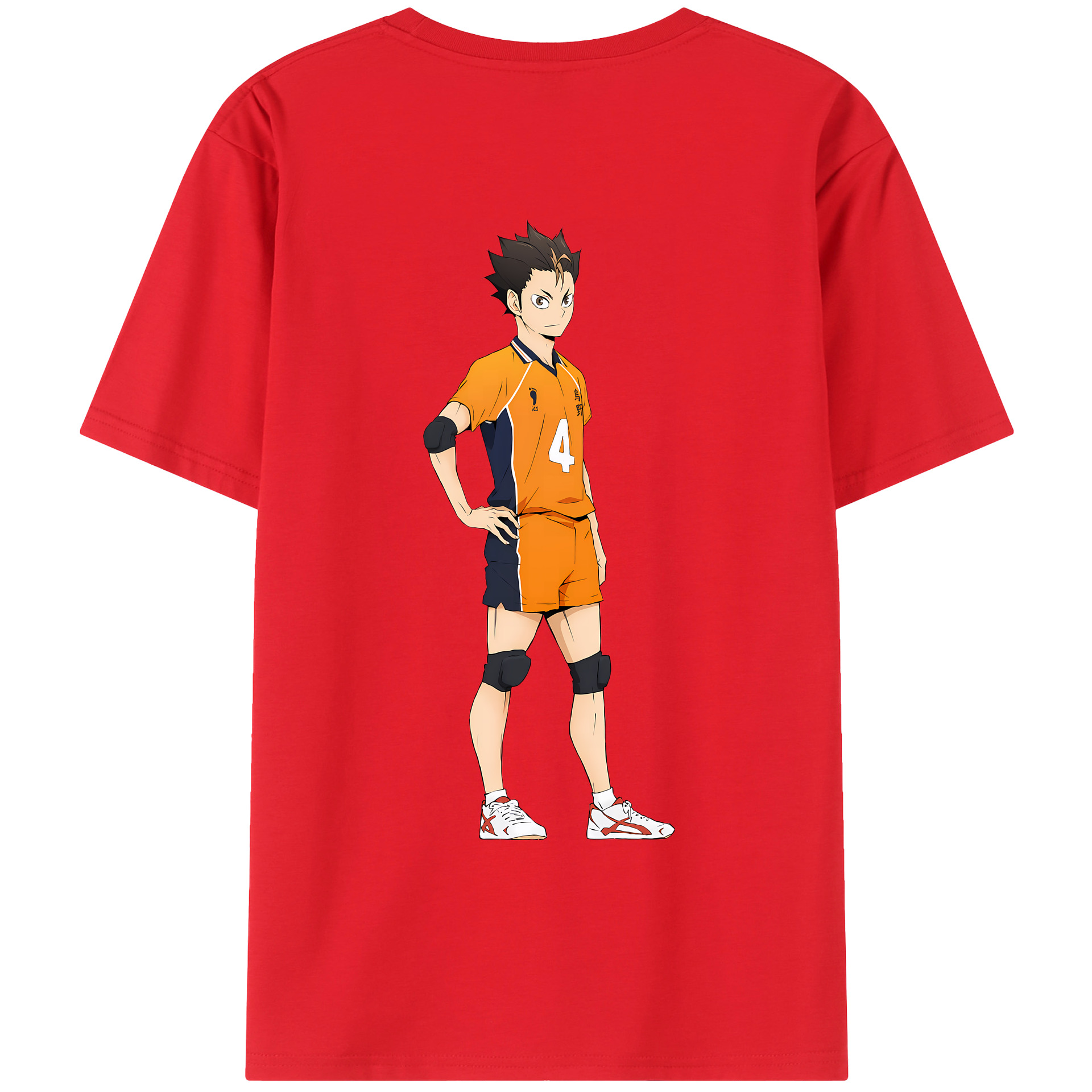 （画像用） ハイキュー!! Haikyu!! 綿100％ メンズ半袖Tシャツ（バックプリント） 通気性