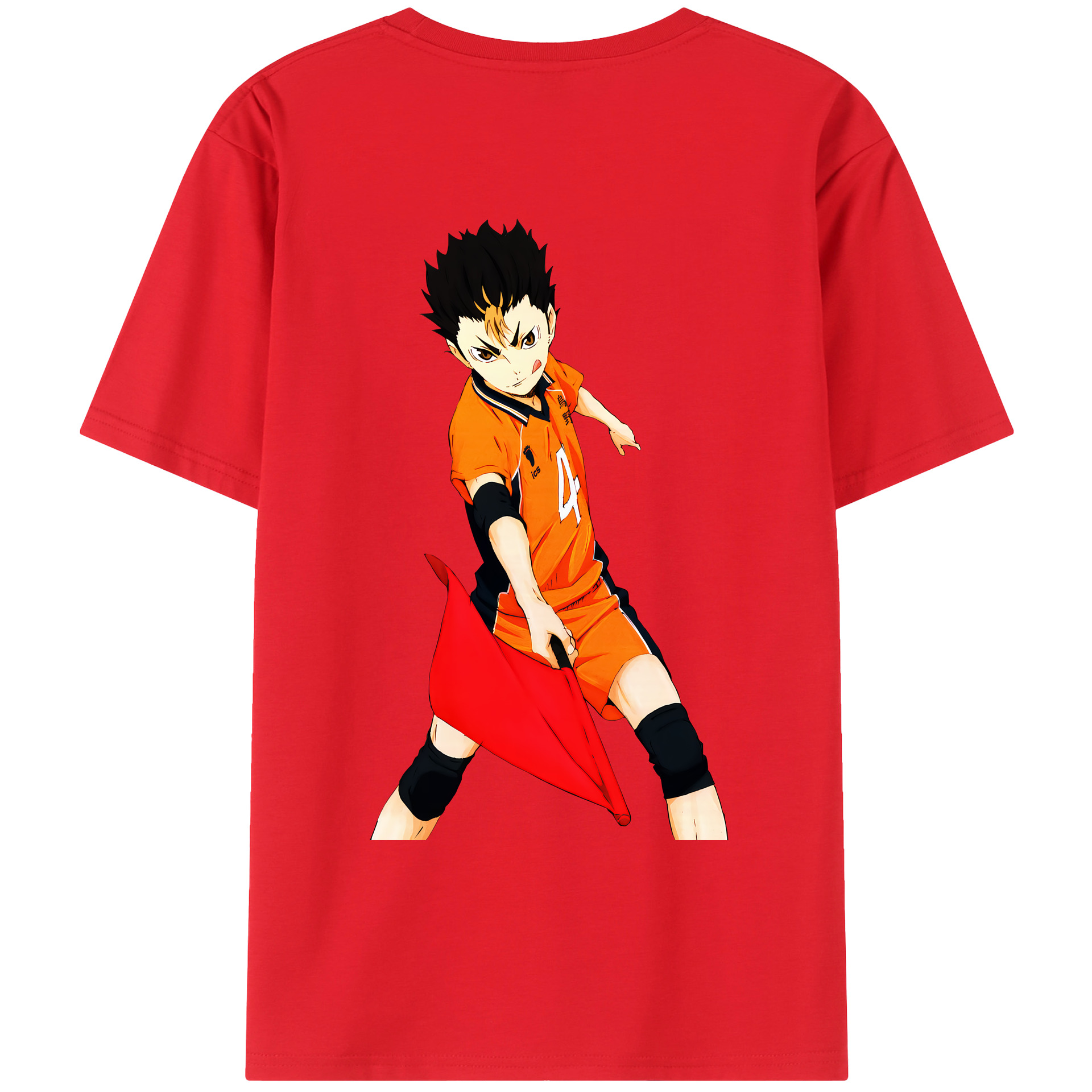（画像用） ハイキュー!! Haikyu!! 綿100％ メンズ半袖Tシャツ（バックプリント） 通気性