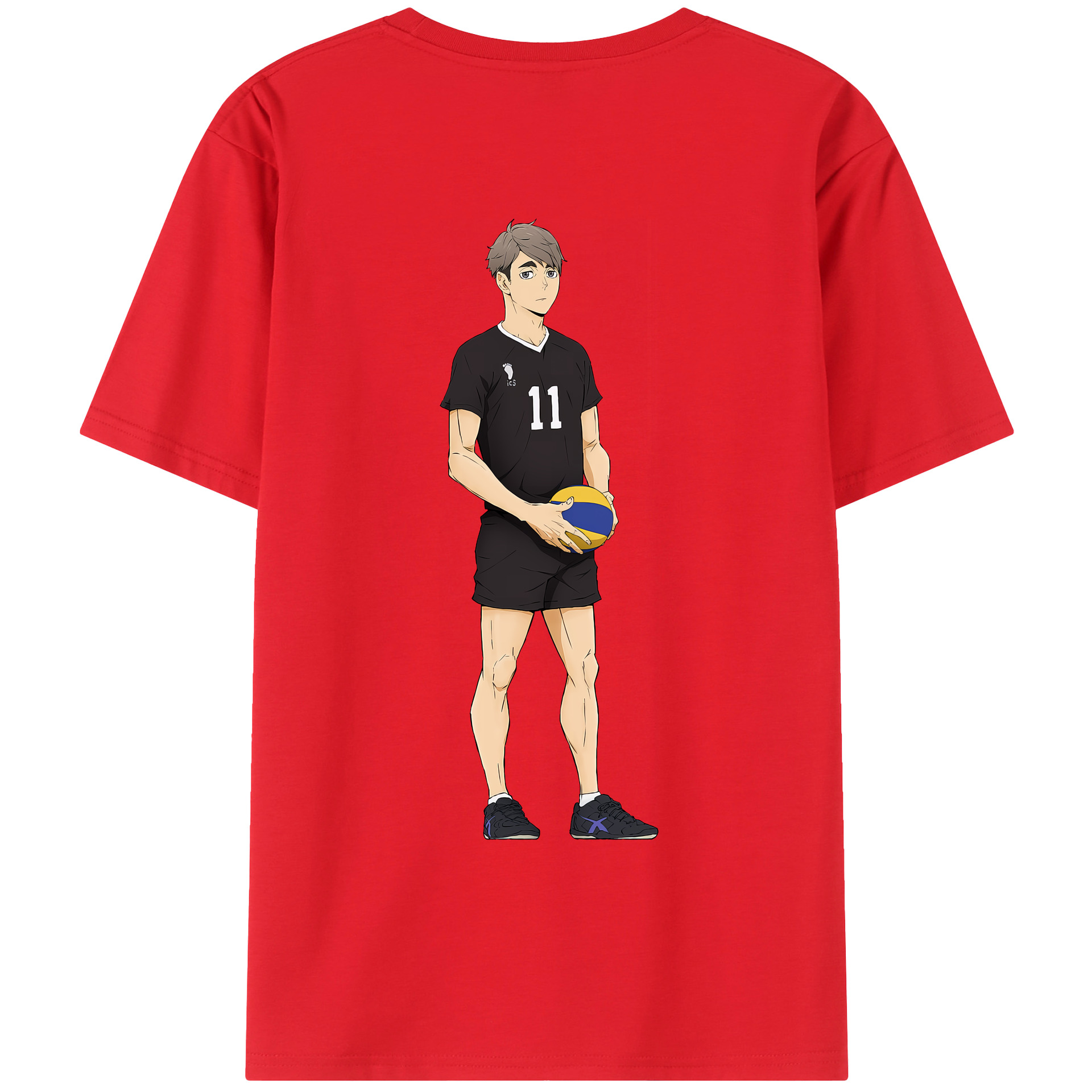 （画像用） ハイキュー!! Haikyu!! 綿100％ メンズ半袖Tシャツ（バックプリント） 通気性