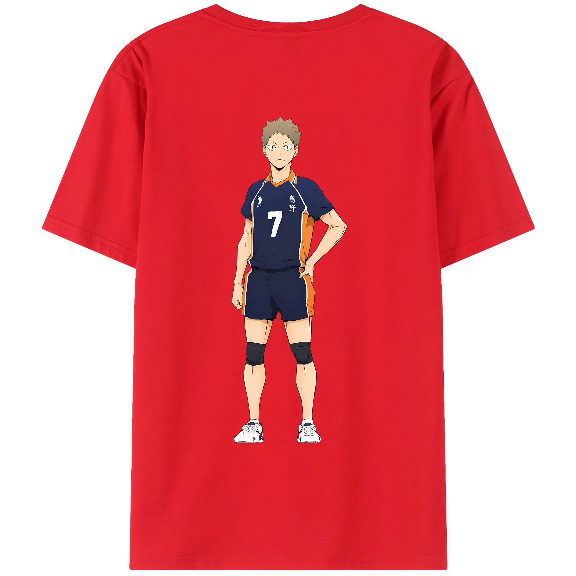 （画像用） ハイキュー!! Haikyu!! 綿100％ メンズ半袖Tシャツ（バックプリント） 通気性