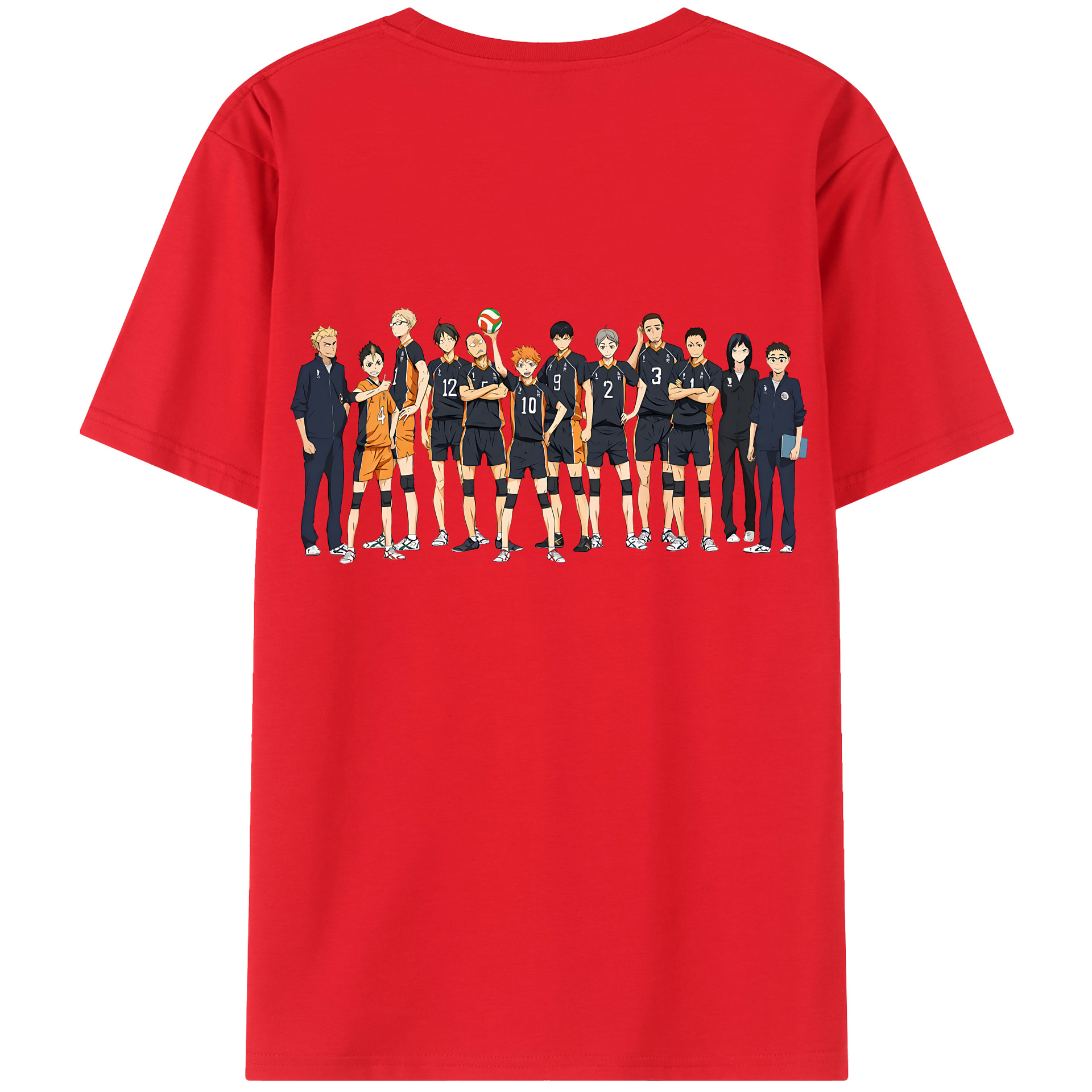 （画像用） ハイキュー!! Haikyu!! 綿100％ メンズ半袖Tシャツ（バックプリント） 通気性