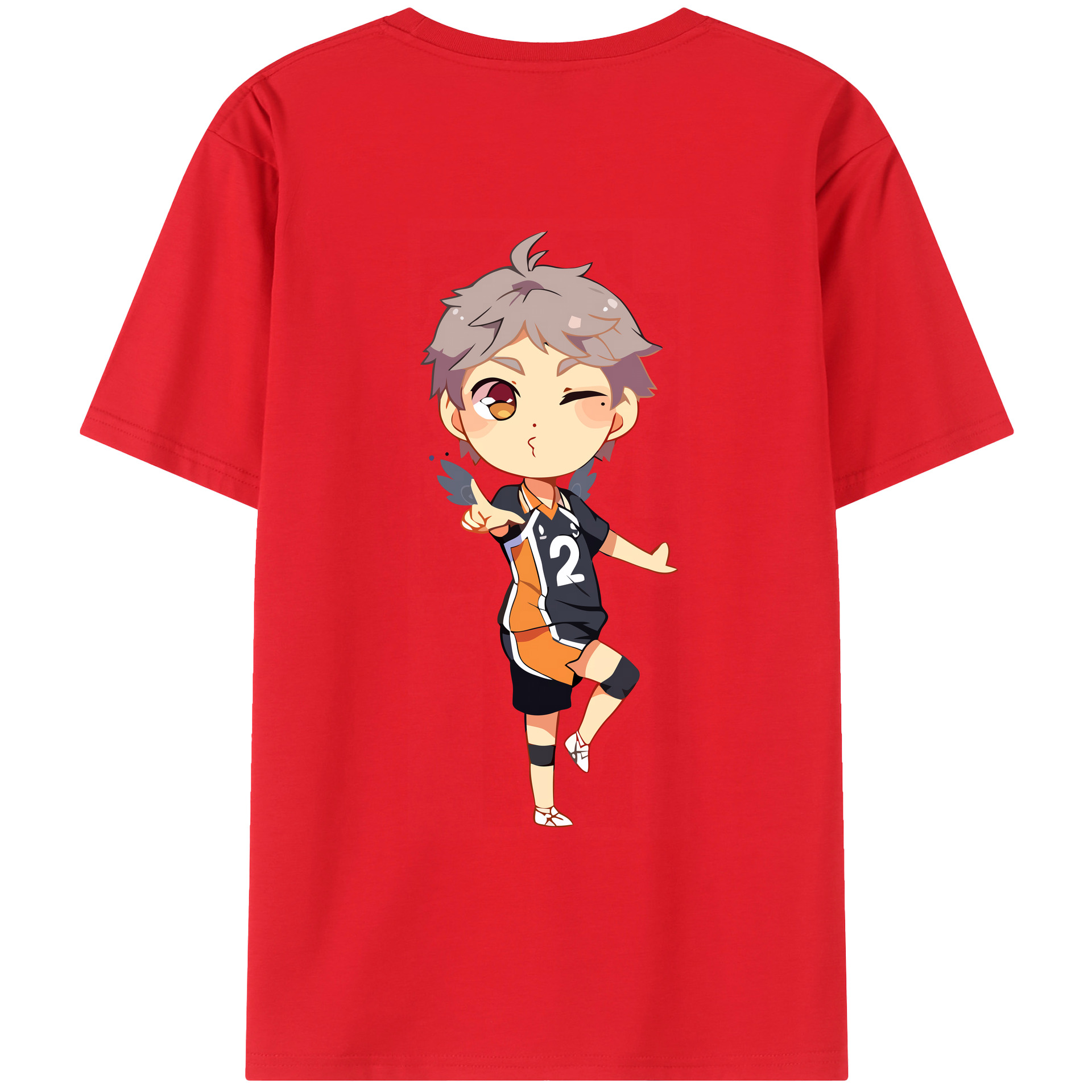 （画像用） ハイキュー!! Haikyu!! 綿100％ メンズ半袖Tシャツ（バックプリント） 通気性