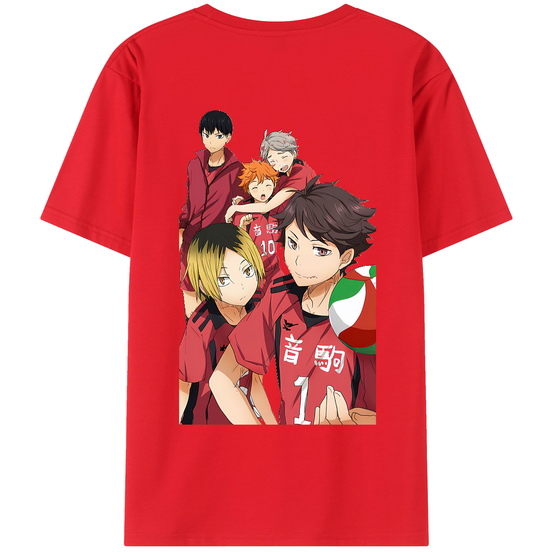 （画像用） ハイキュー!! Haikyu!! 綿100％ メンズ半袖Tシャツ（バックプリント） 通気性