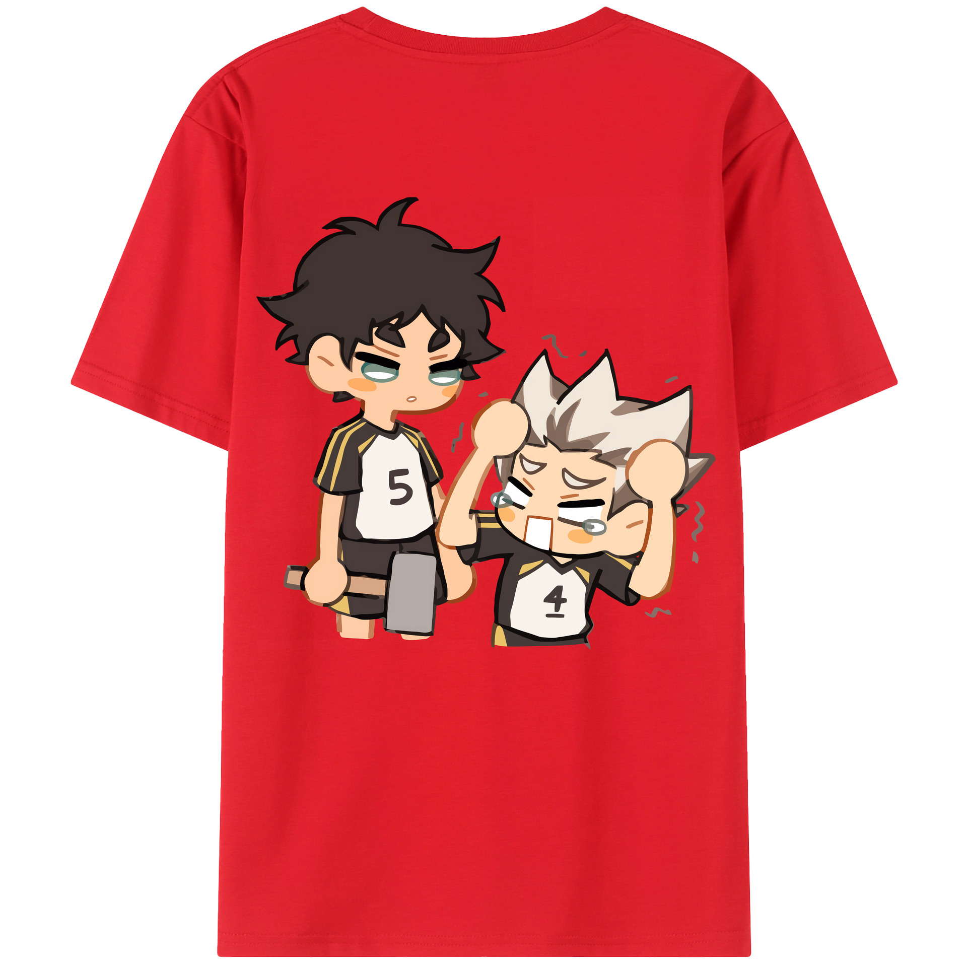 （画像用） ハイキュー!! Haikyu!! 綿100％ メンズ半袖Tシャツ（バックプリント） 通気性