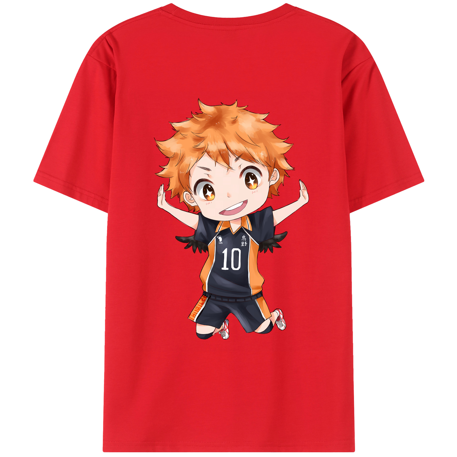 （画像用） ハイキュー!! Haikyu!! 綿100％ メンズ半袖Tシャツ（バックプリント） 通気性