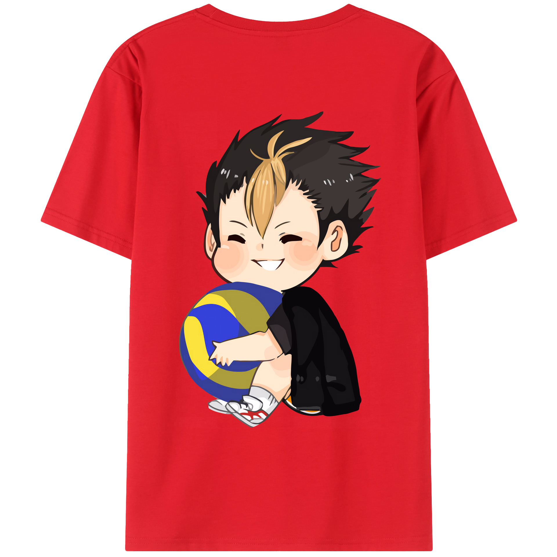 （画像用） ハイキュー!! Haikyu!! 綿100％ メンズ半袖Tシャツ（バックプリント） 通気性
