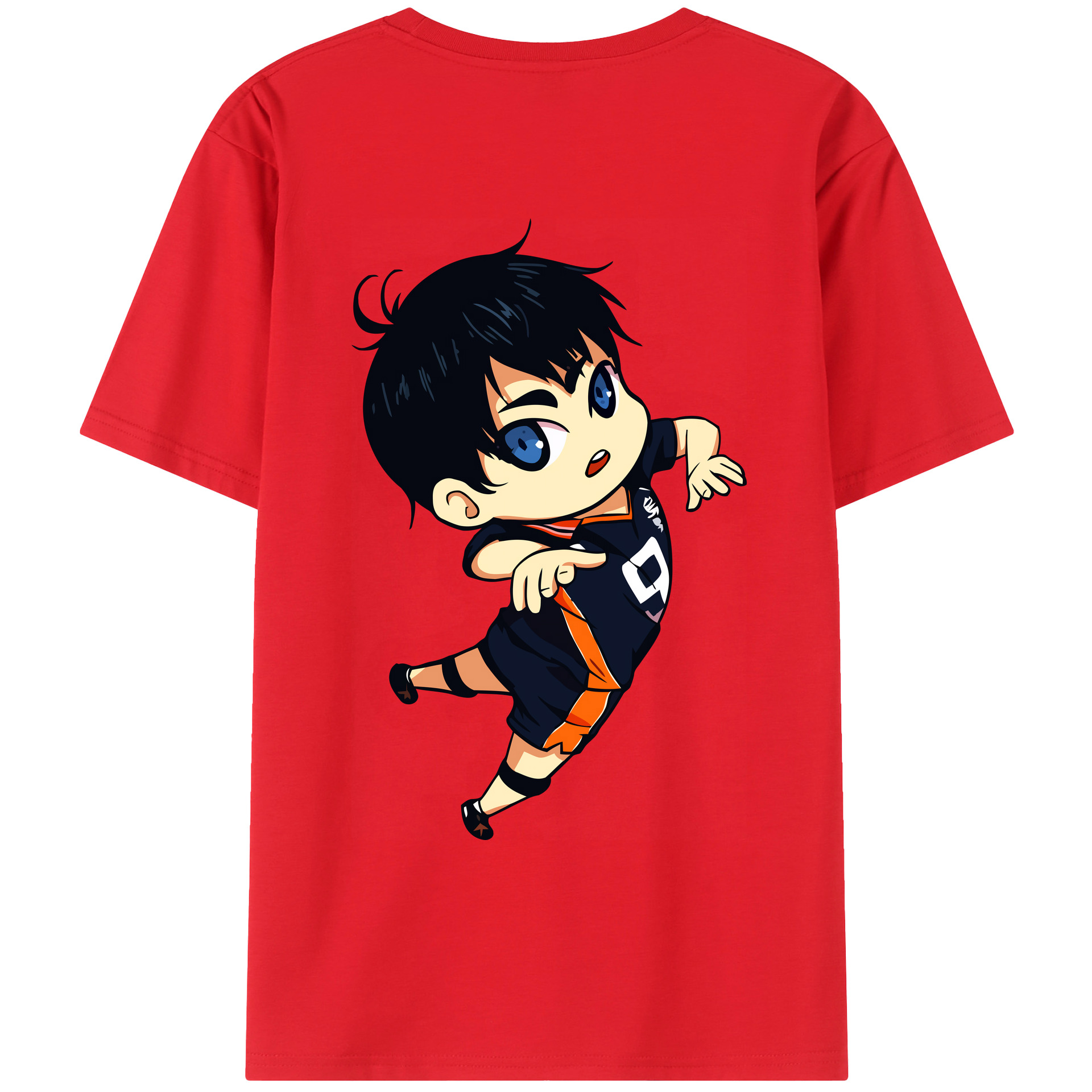 （画像用） ハイキュー!! Haikyu!! 綿100％ メンズ半袖Tシャツ（バックプリント） 通気性